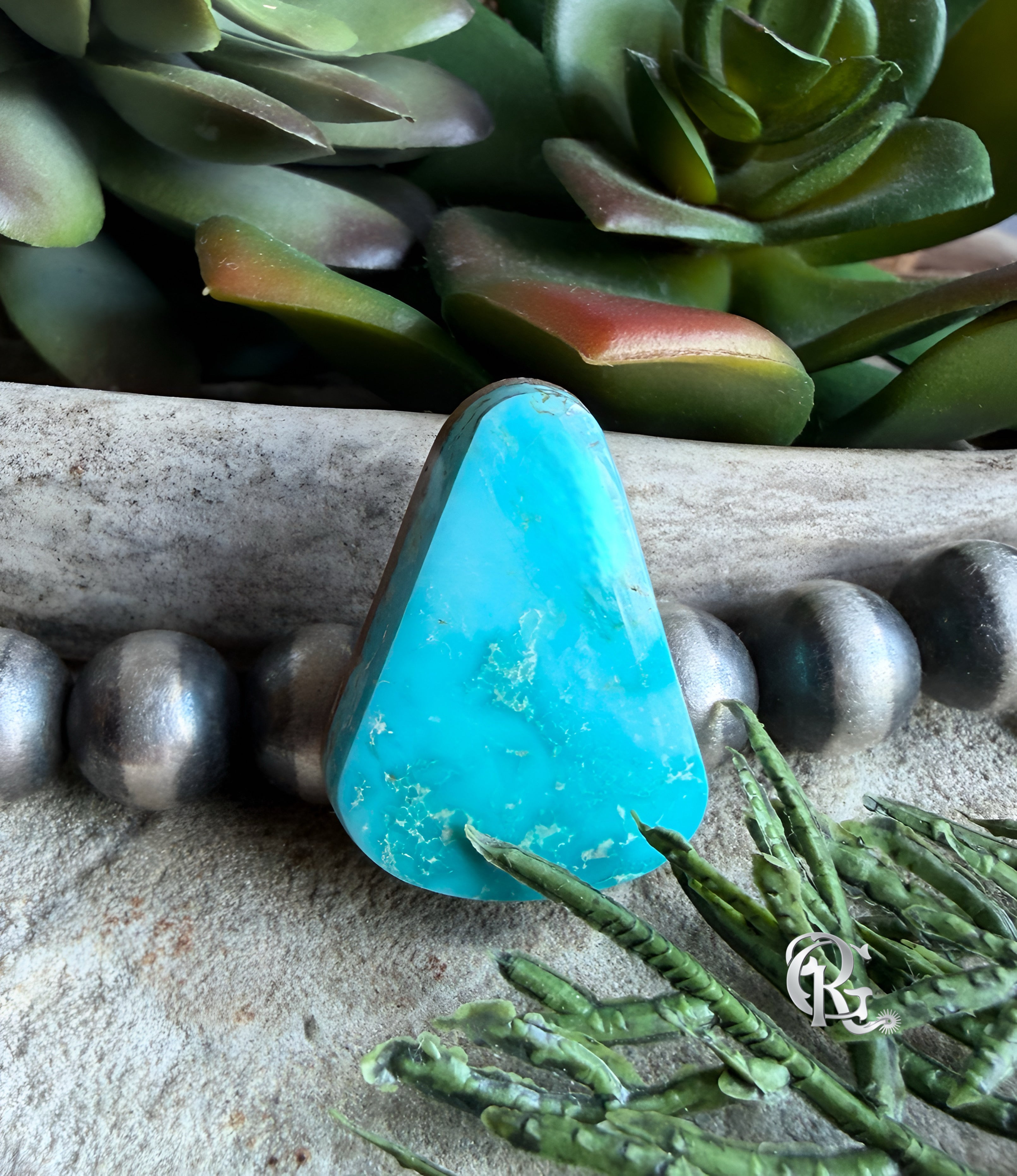 Natural Royston Turquoise Blue Triangle Cabochon- Nevada Gemstone