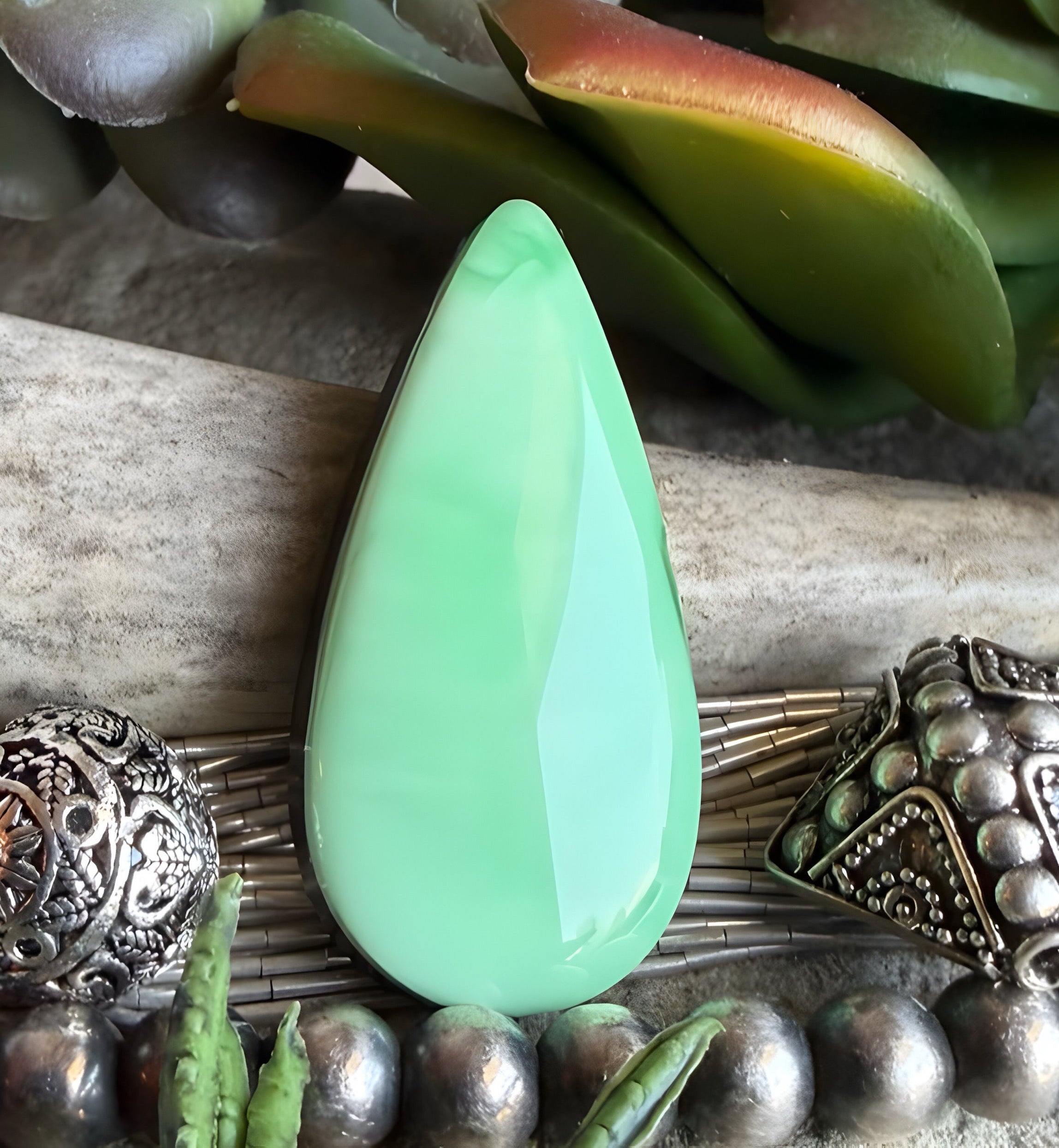 Beautiful Rare Green Natural Orvil Jack Turquoise Cabochon