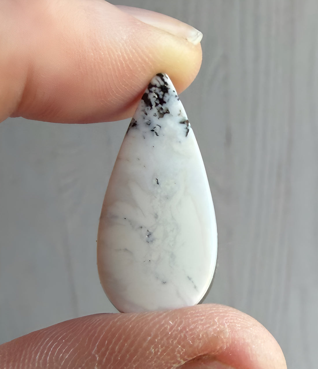 Natural White Buffalo Teardrop Cabochon-Nevada Gemstone — Ranch Gypsy