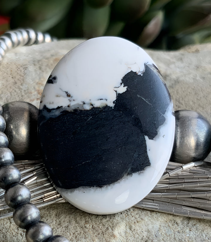 Beautiful Natural White Buffalo Oval Cabochon, 27 Carats — Ranch Gypsy