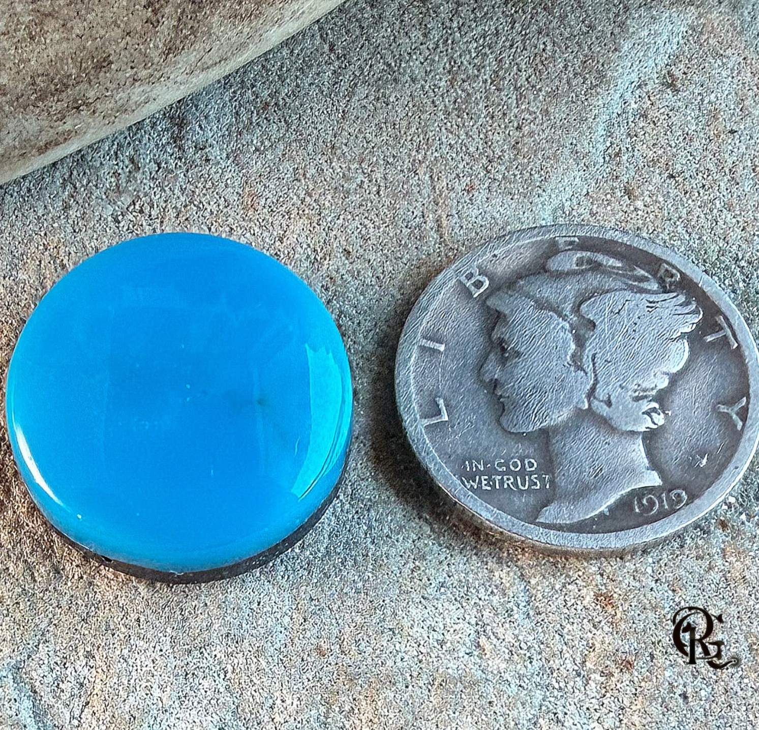 Sleeping Beauty Blue Round Cabochon-Arizona Gemstone