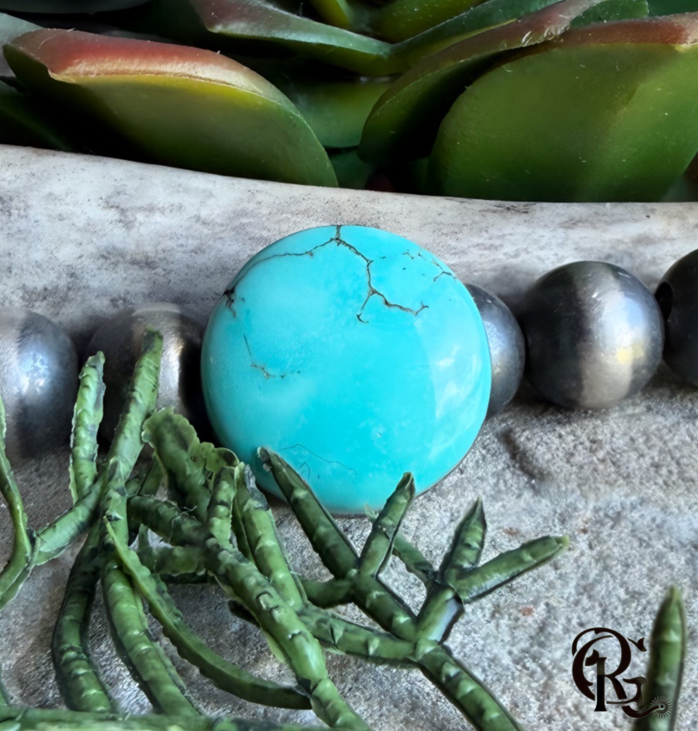 Royston Turquoise Blue Round Cabochon-Nevada Gemstone #75