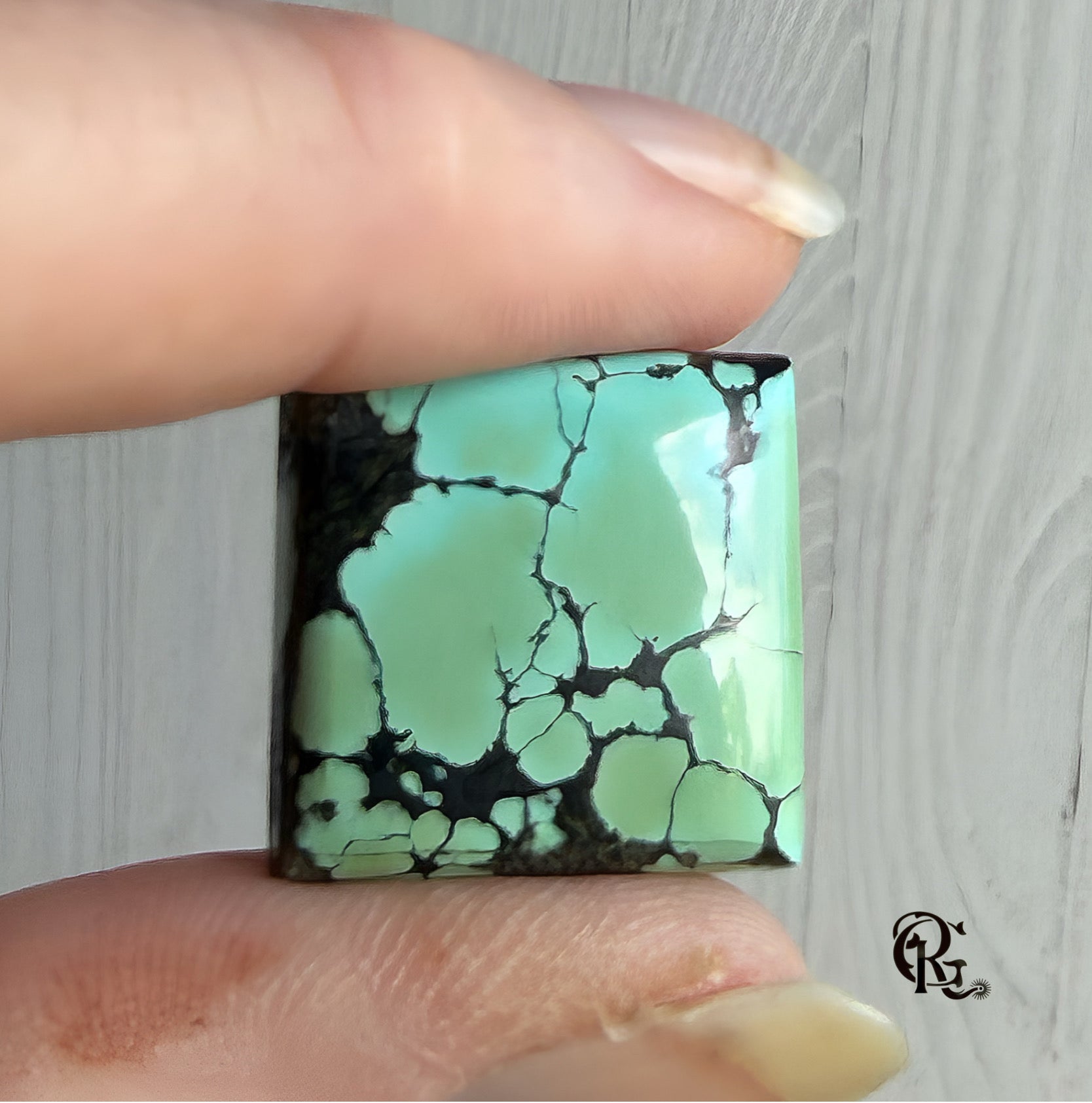 Bao Canyon Turquoise Square Green Cabochon-Hubei Province Gemstone