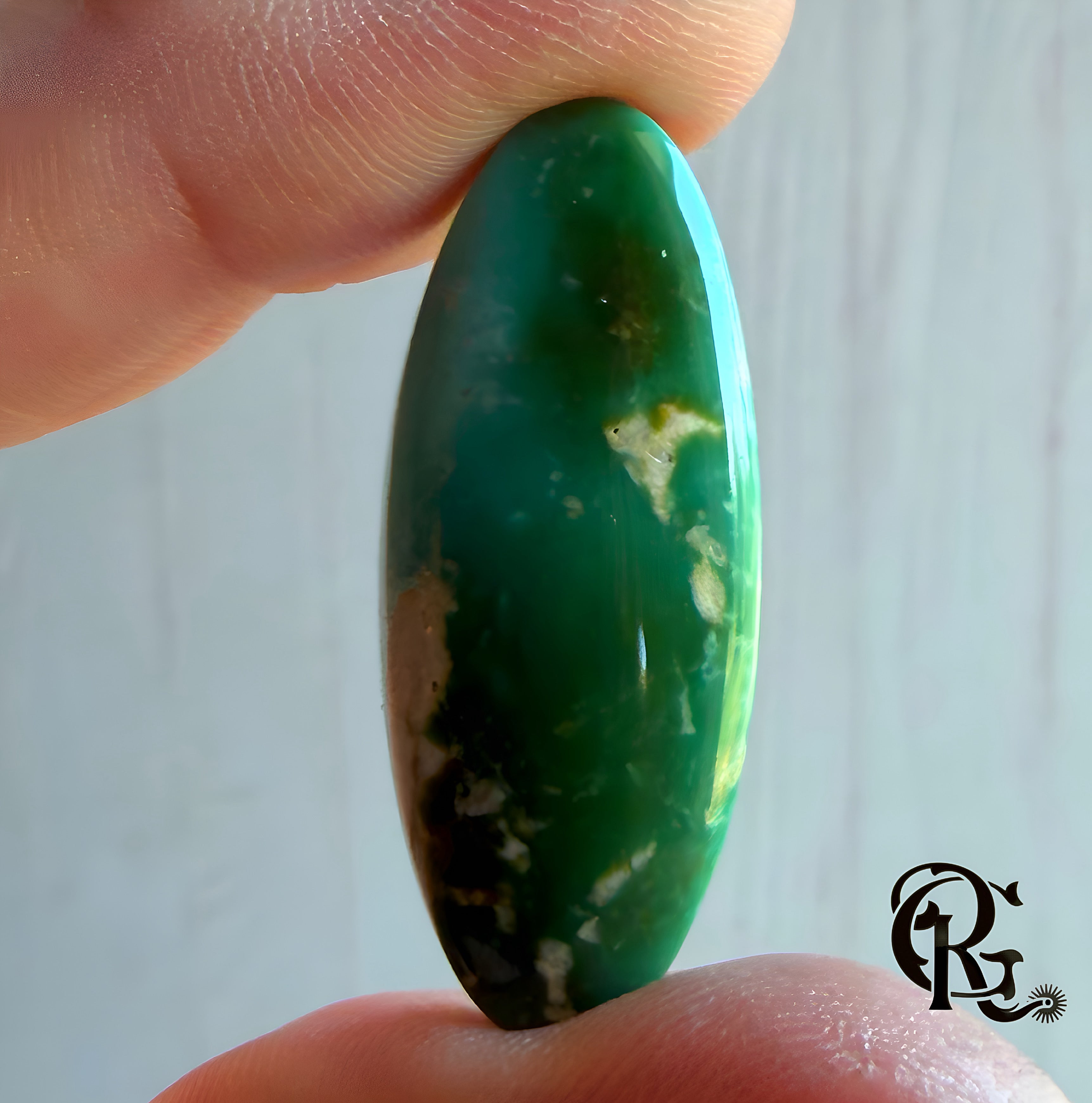Natural Royston Turquoise Oval Green Cabochon