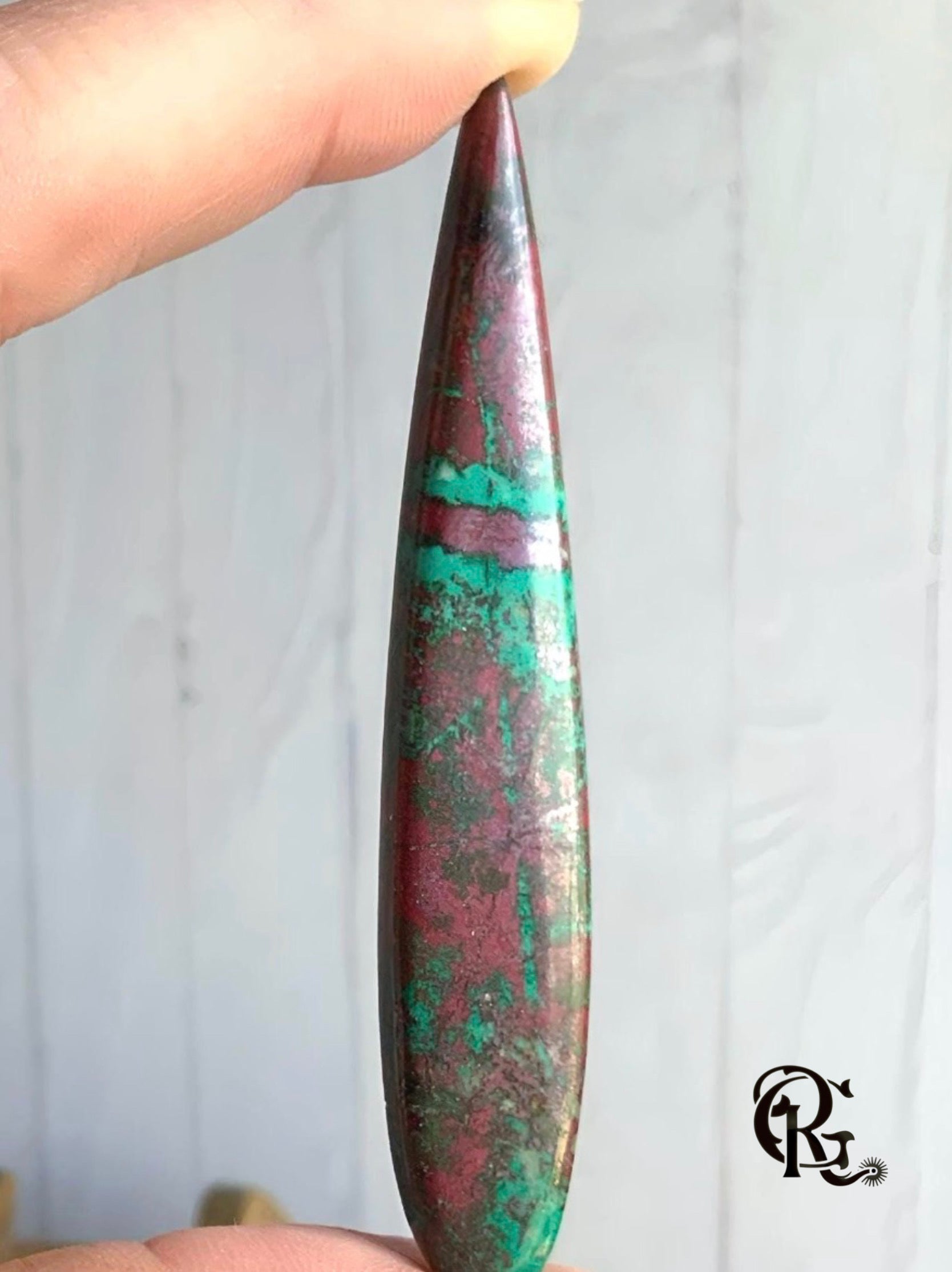 Sonora Sunrise Sunset Chrysocolla Cuprite Elongated Teardrop Cabochon