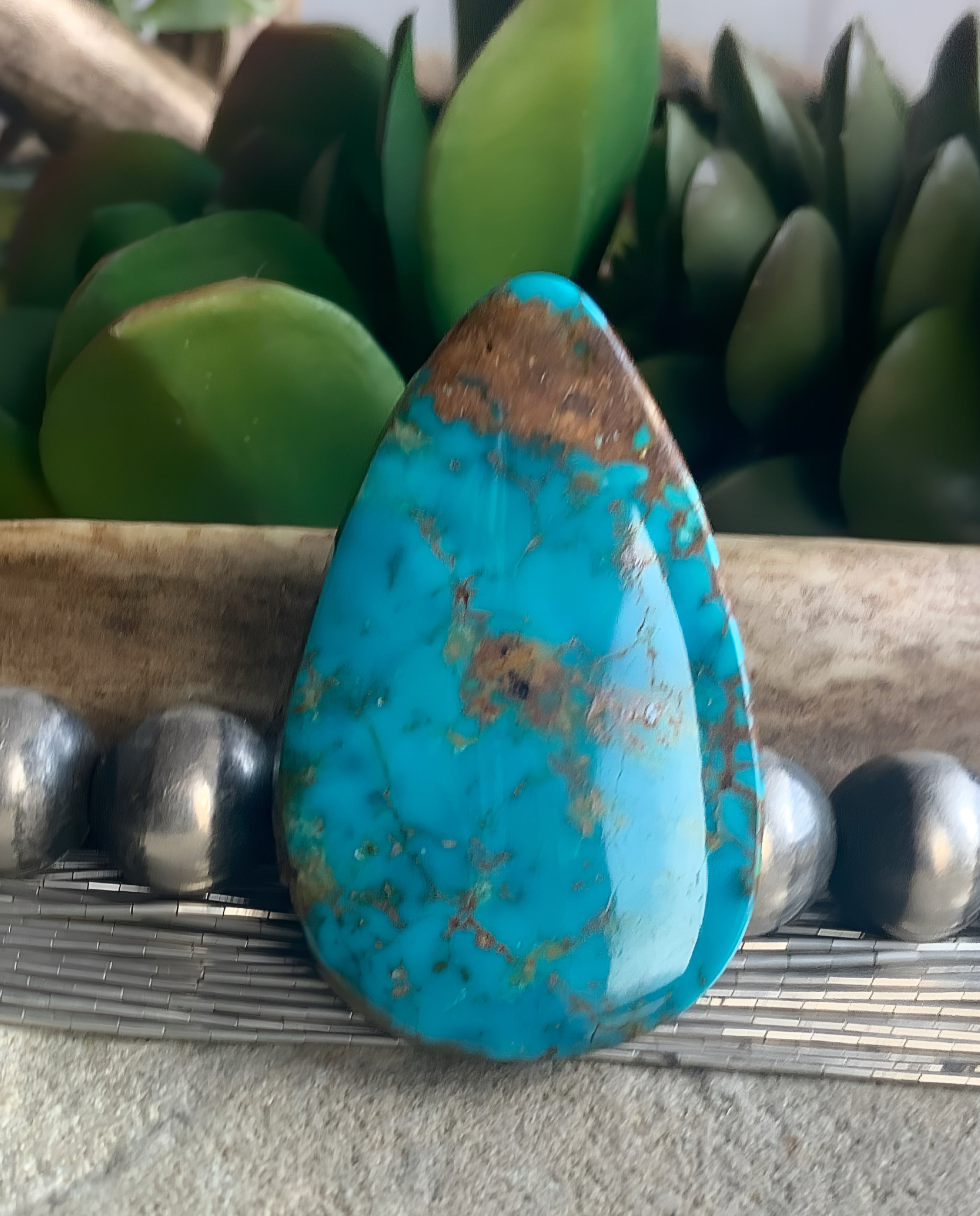 Natural Turquoise Mountain Turquoise Teardrop Cabochon