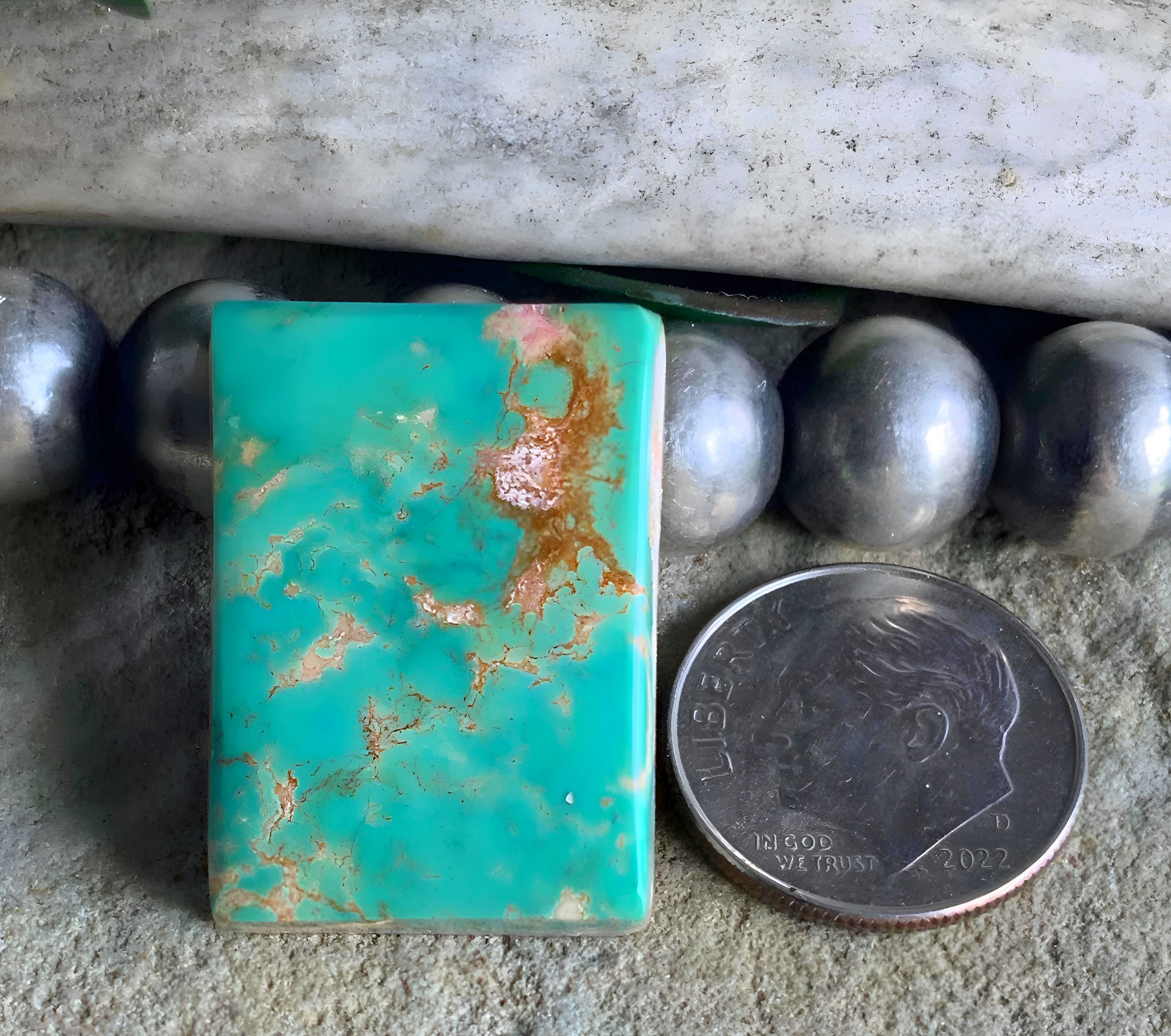 Natural Pilot Mountain Turquoise Rectangular Cabochon
