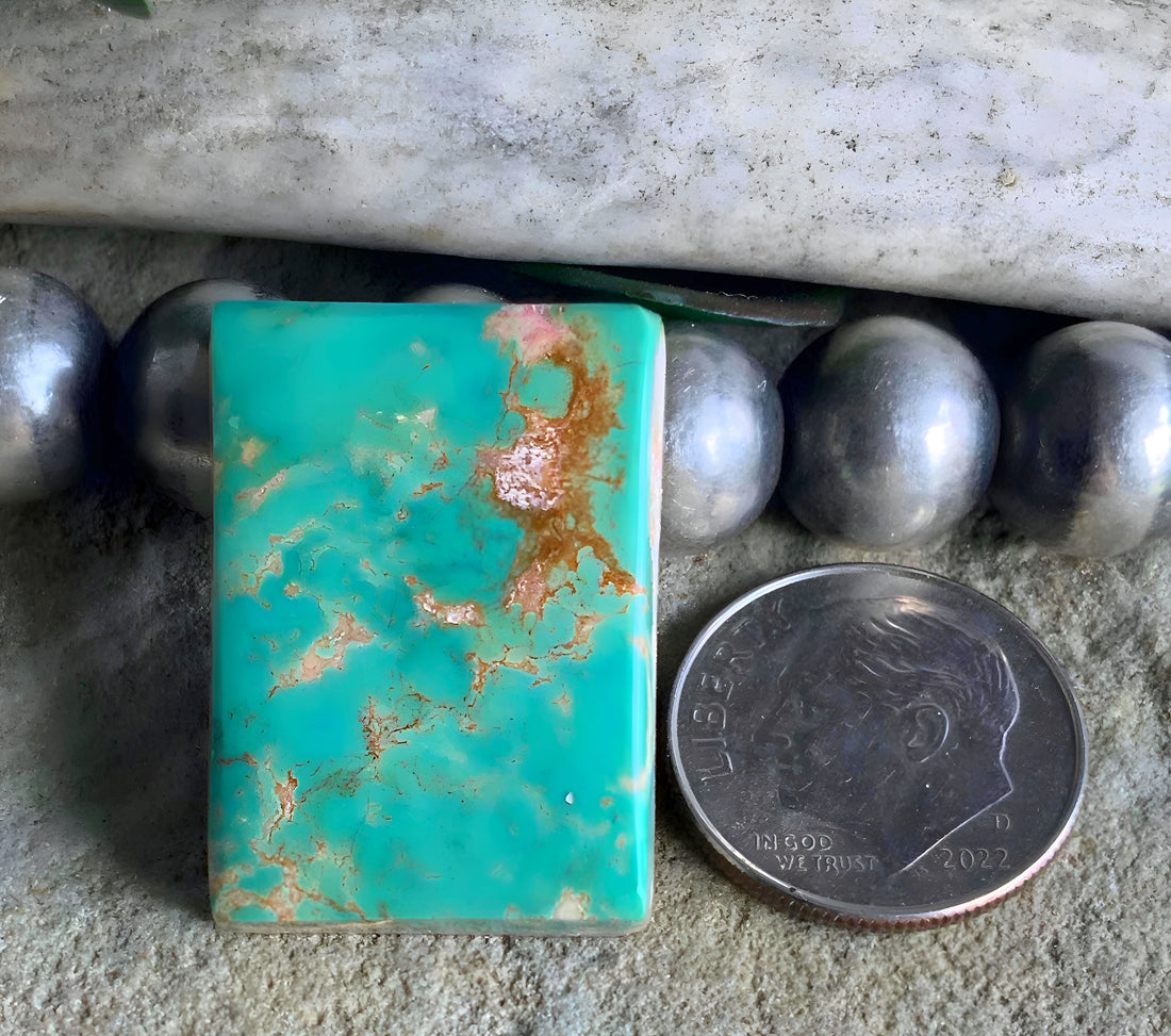 Natural Pilot Mountain Turquoise Rectangular Cabochon