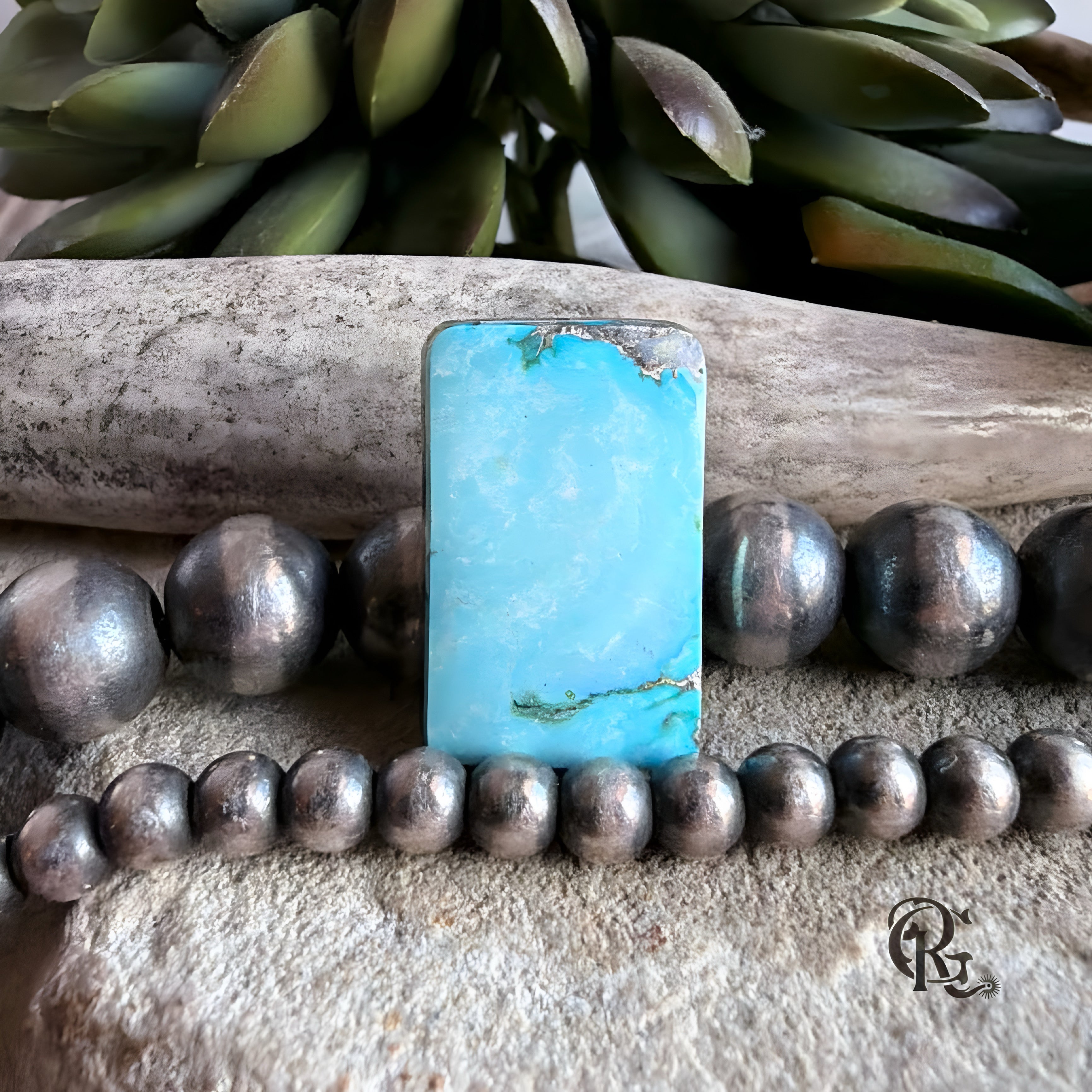 Royston Turquoise Blue Rectangular Cabochon-Nevada Mined Gemston