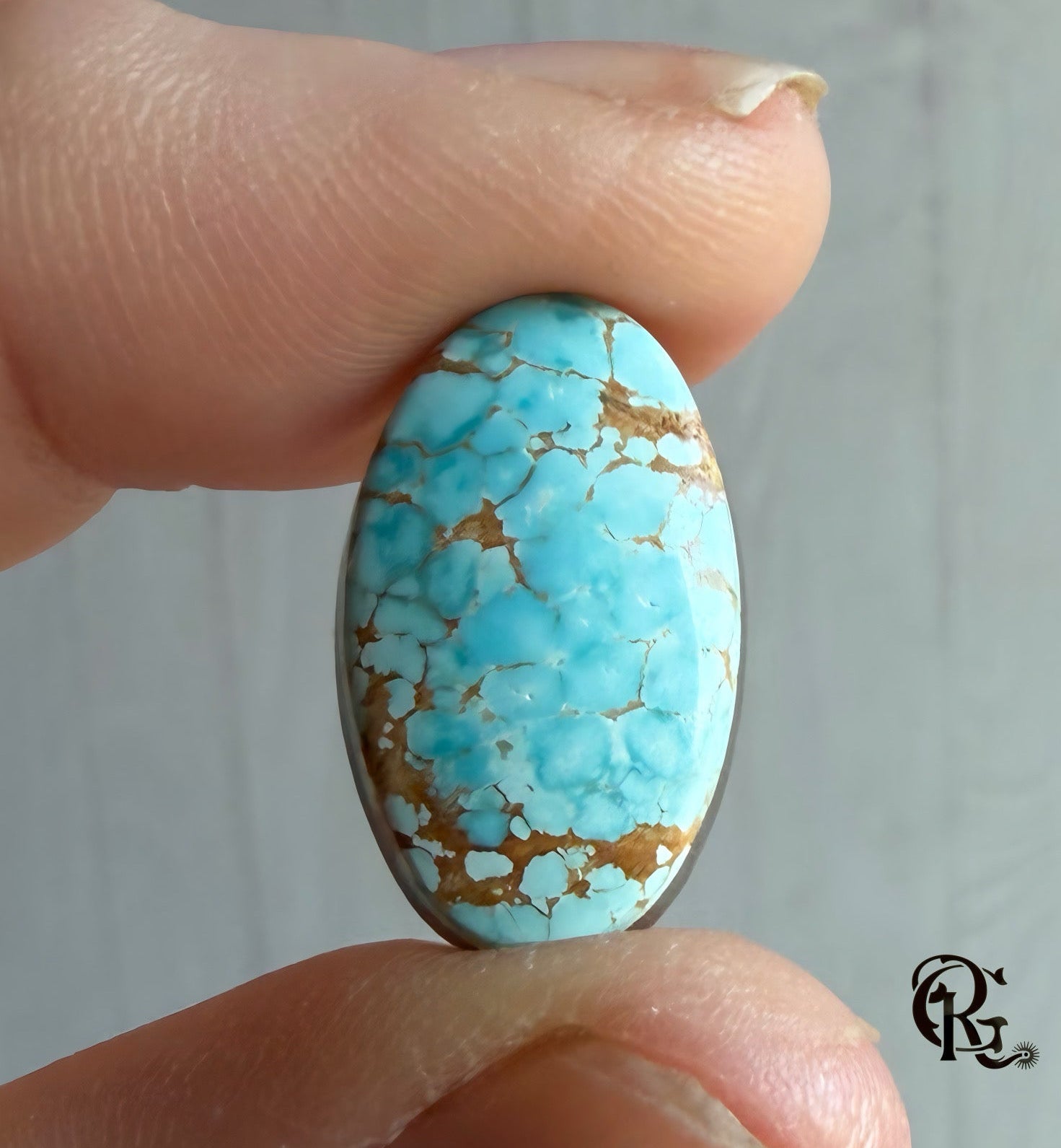 Number Eight Turquoise High Grade Oval Cabochon-Nevada Mined