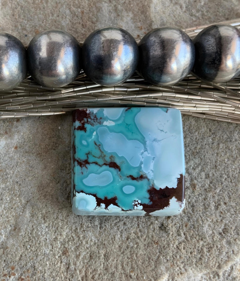 Gobi Desert Lavender Turquoise Square Cabochon