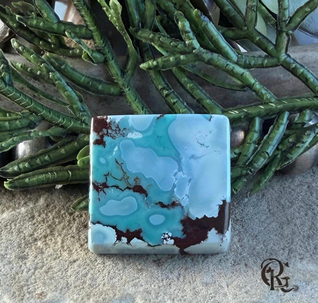 Gobi Desert Lavender Turquoise Square Cabochon