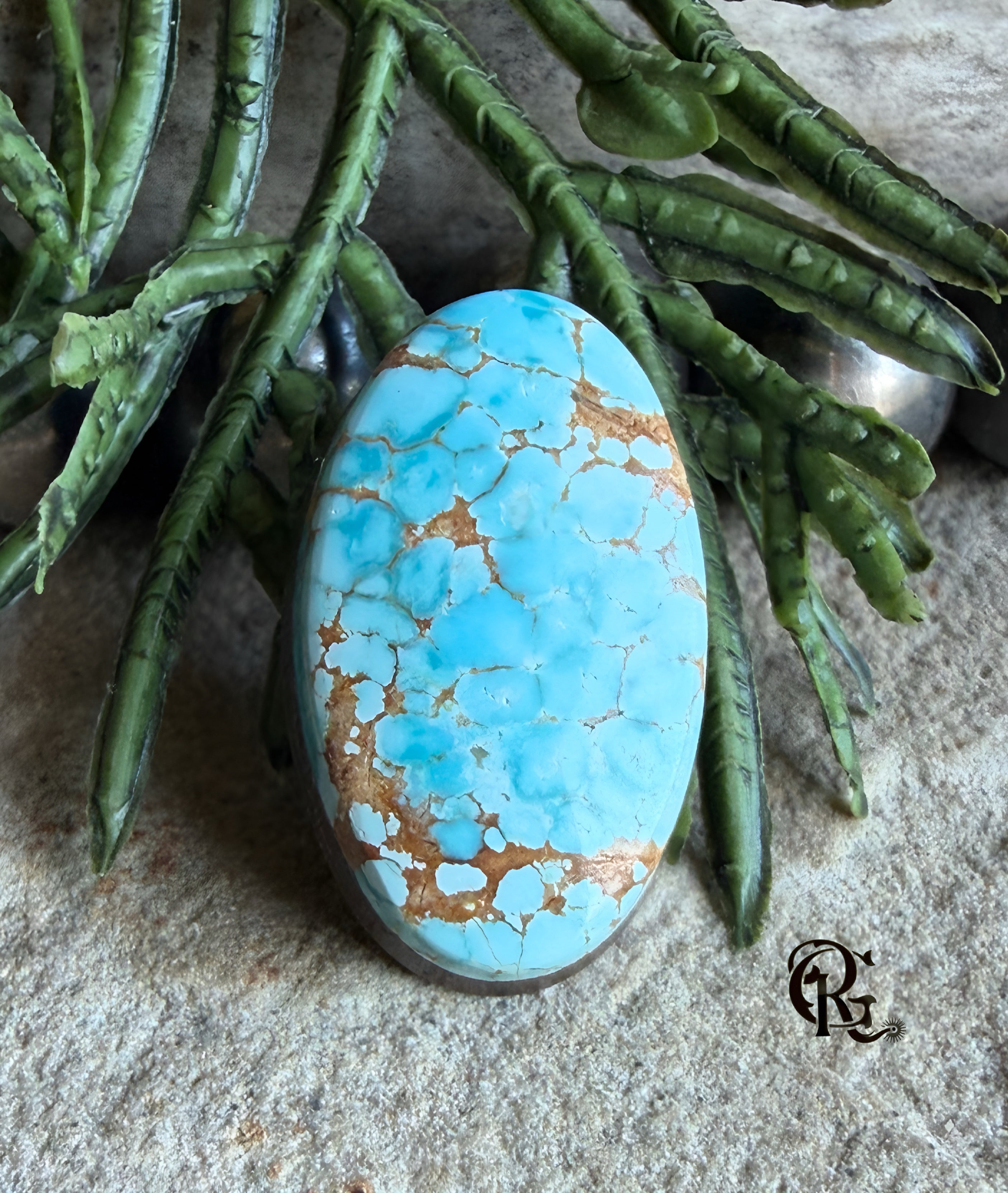 Number Eight Turquoise High Grade Oval Cabochon-Nevada Mined