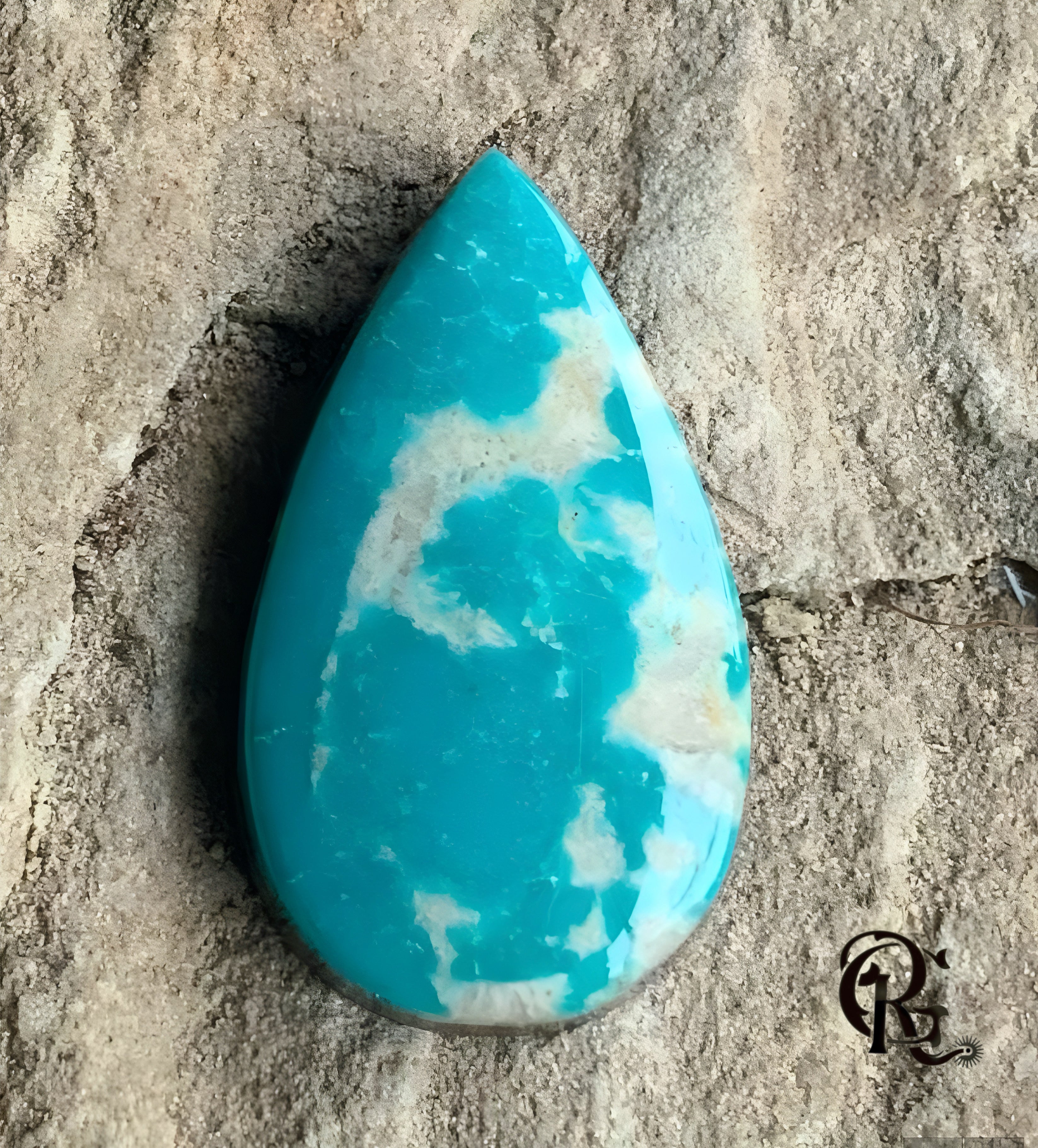 Fox Turquoise Teardrop Cabochon   #F222