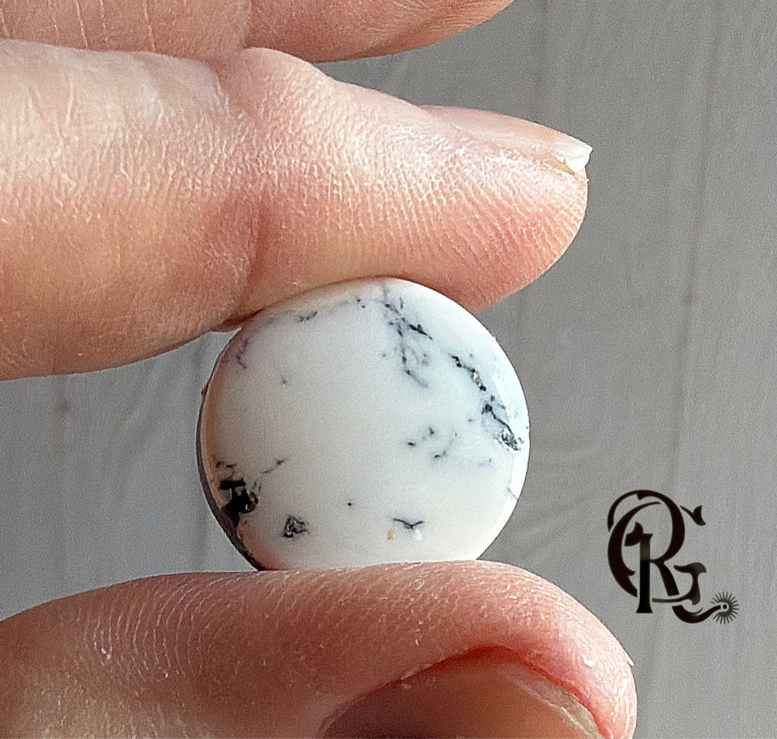 Natural White Buffalo Round Cabochon #WB9