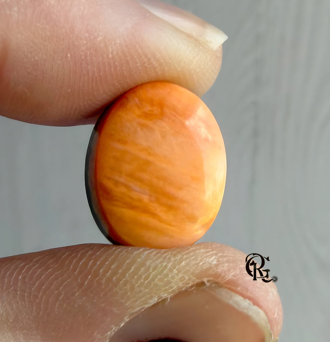 Orange Spiny Oyster Oval Cabochon