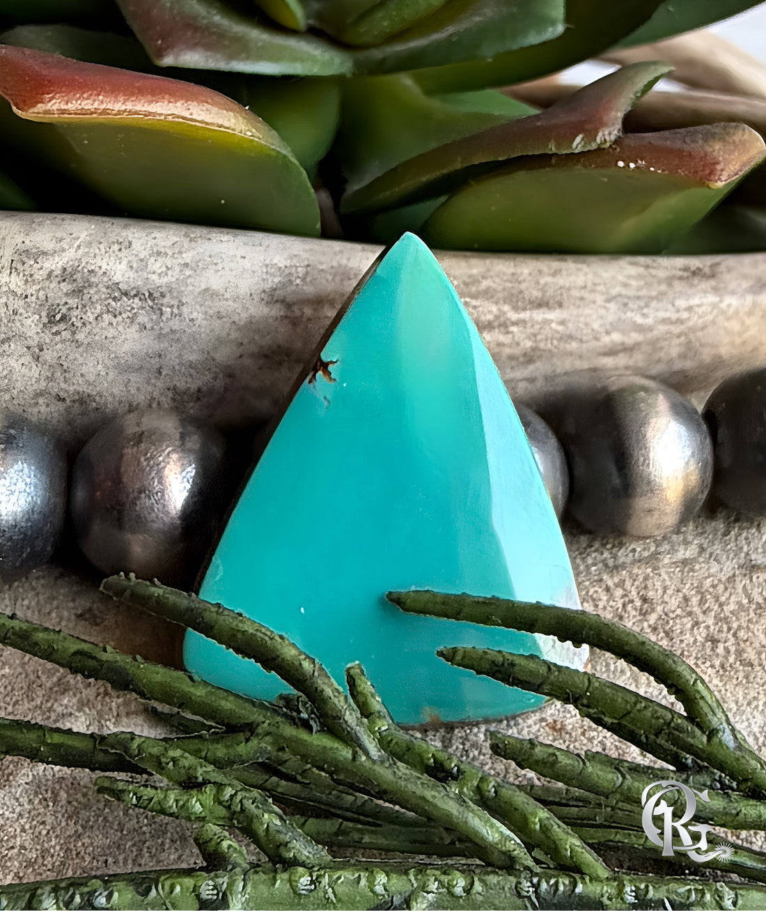 Royston Turquoise Teal Triangular Cabochon-Nevada Gemstone