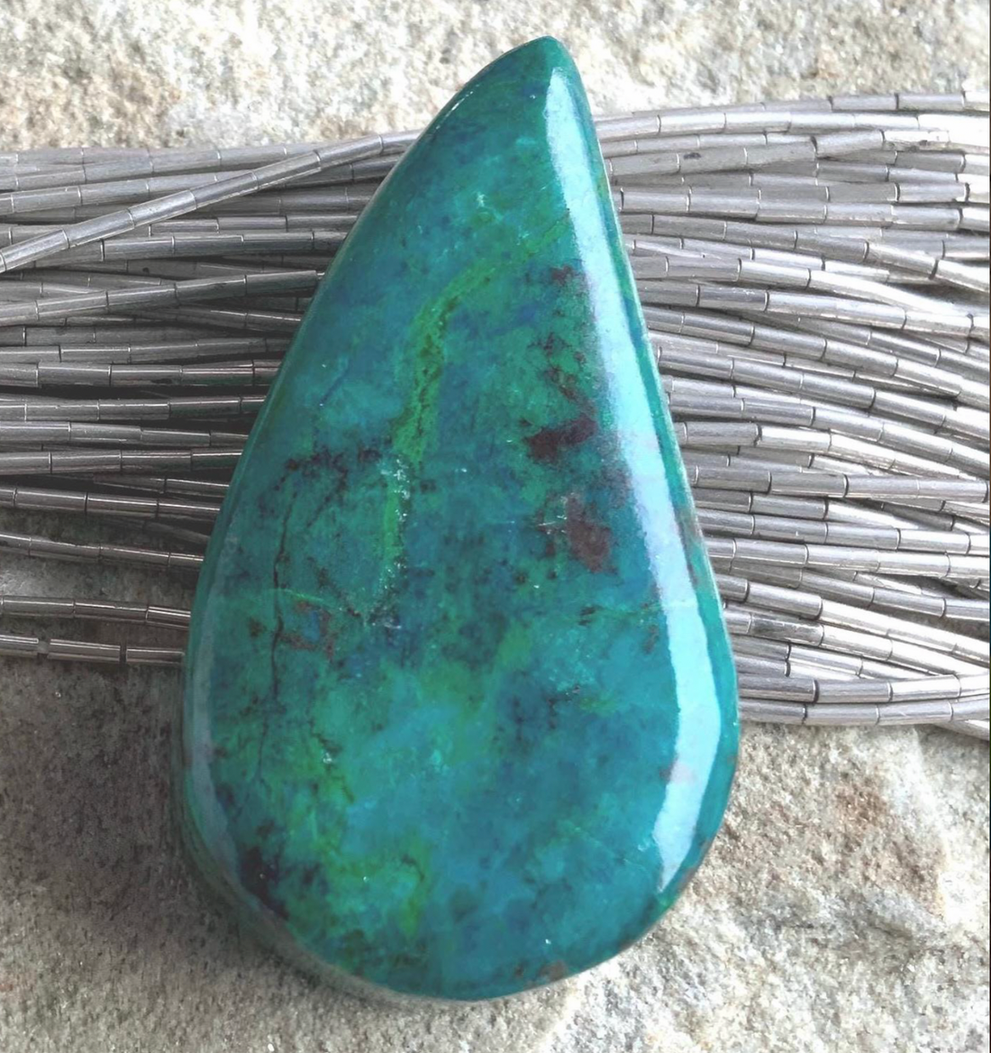Chrysocolla Curved Teardrop Cabochon