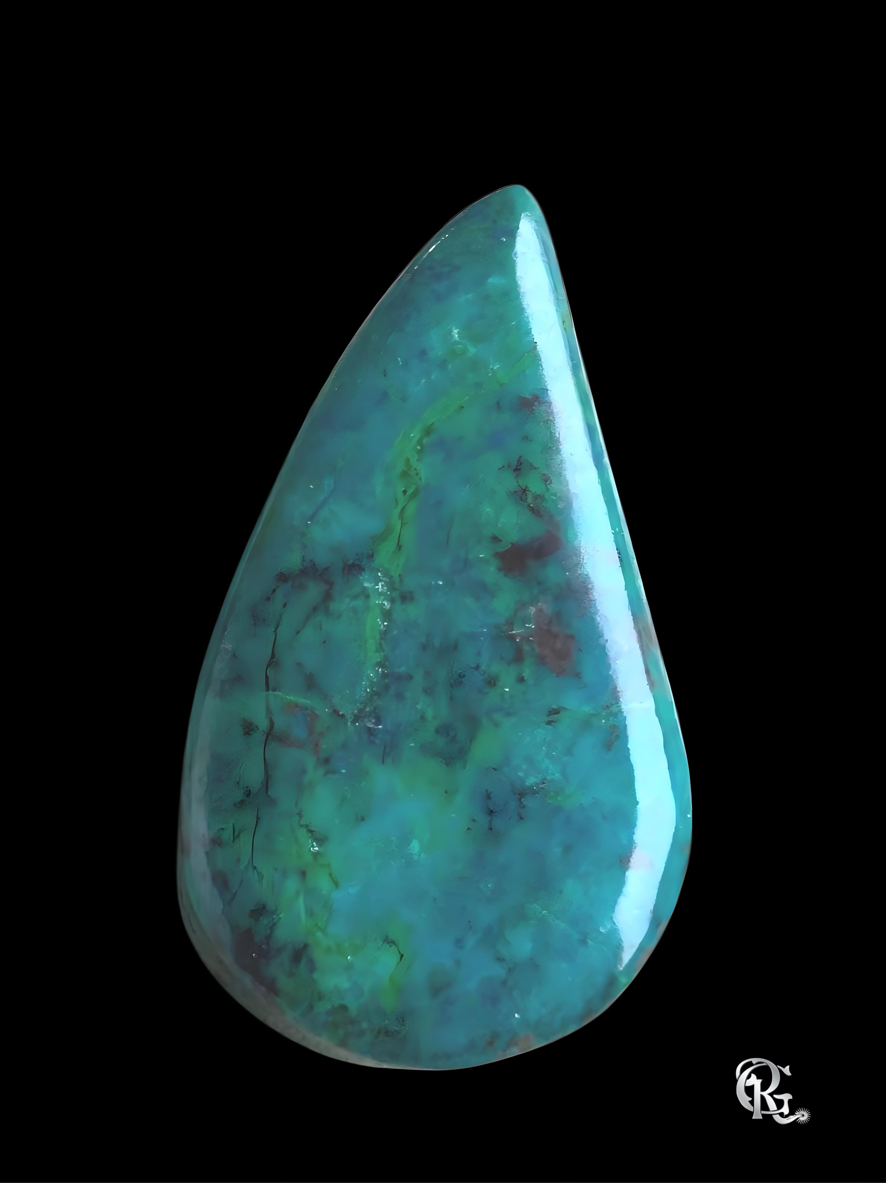 Chrysocolla Curved Teardrop Cabochon