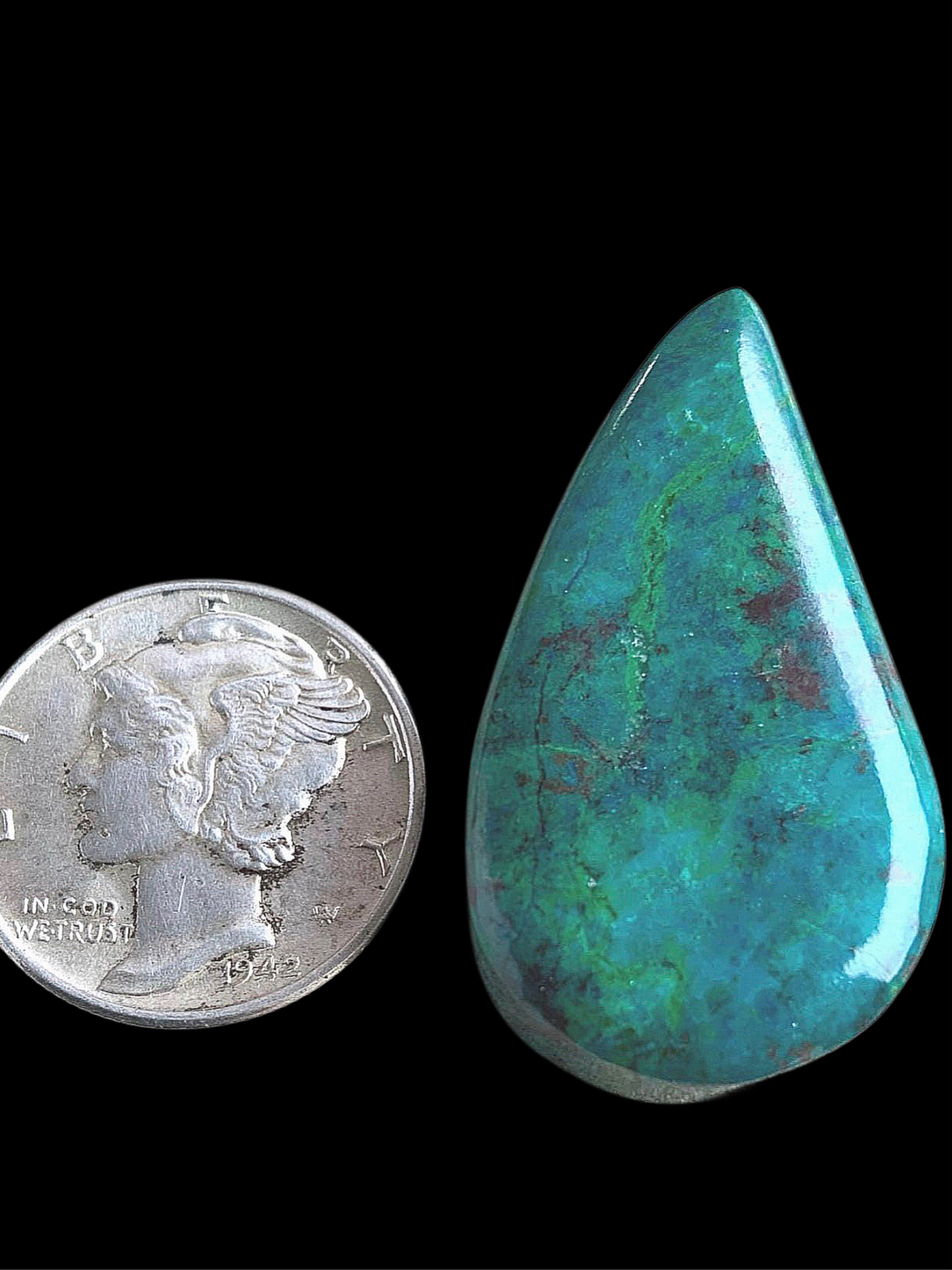 Chrysocolla Curved Teardrop Cabochon