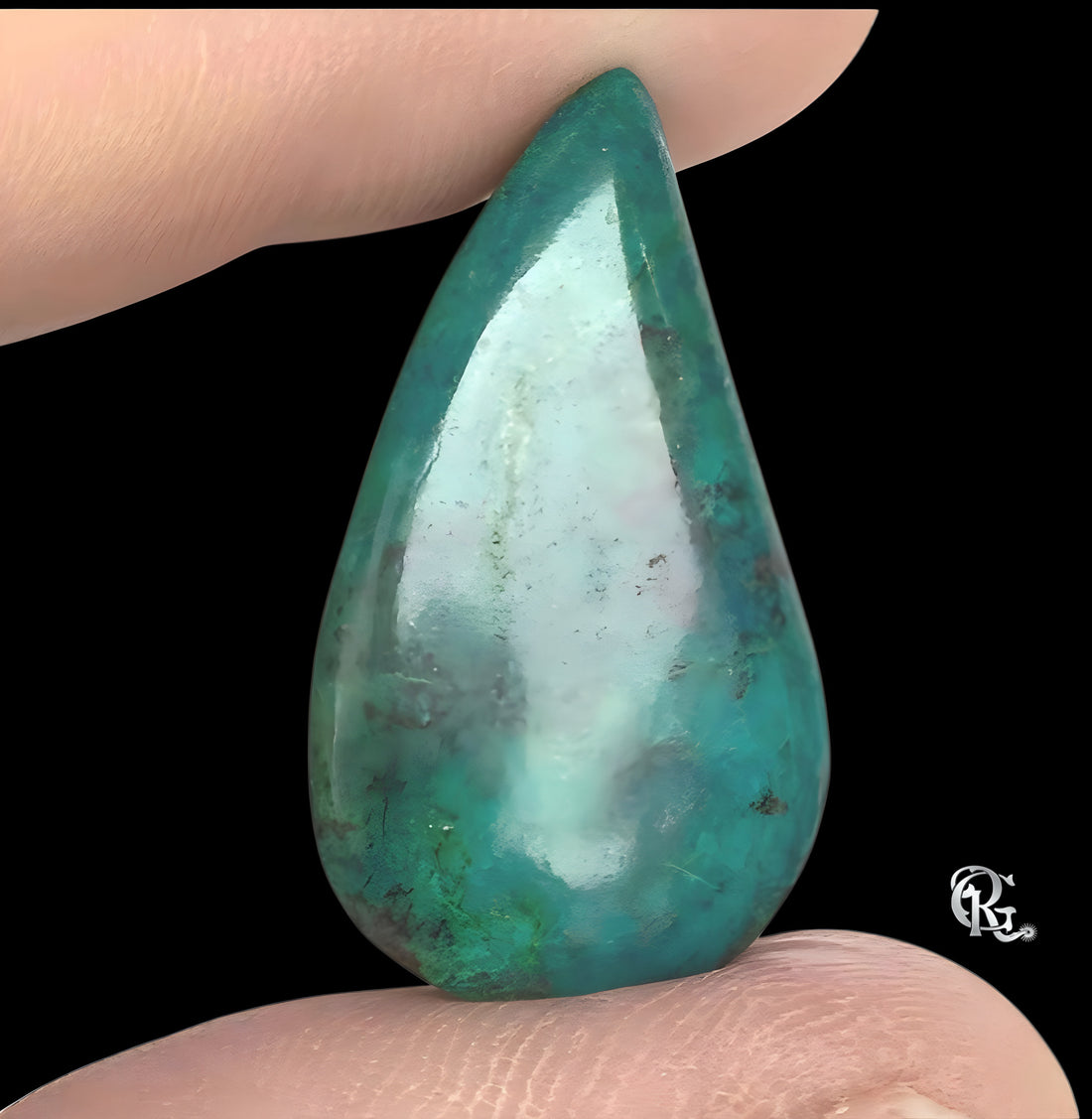 Chrysocolla Curved Teardrop Cabochon
