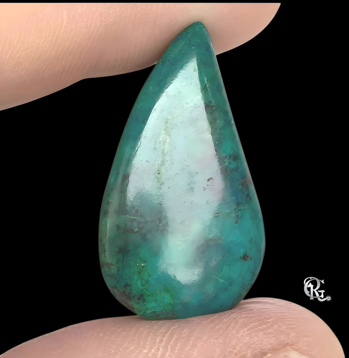 Chrysocolla Curved Teardrop Cabochon