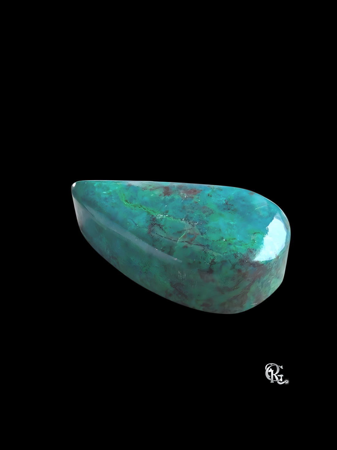 Chrysocolla Curved Teardrop Cabochon