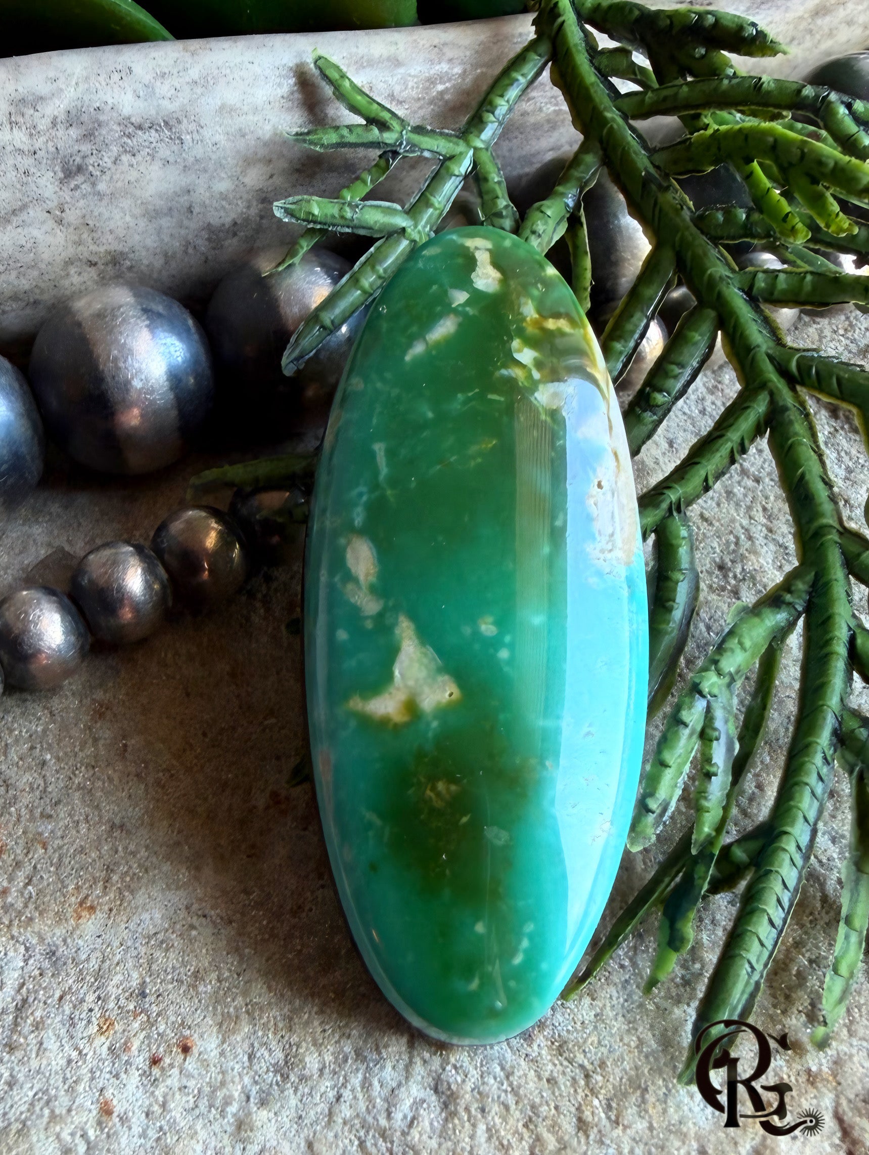 Natural Royston Turquoise Oval Green Cabochon