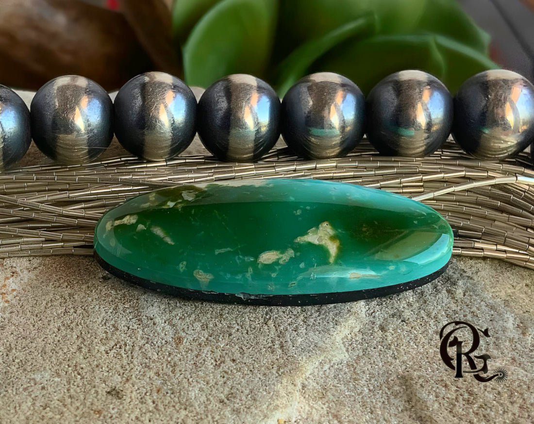 Natural Royston Turquoise Oval Green Cabochon