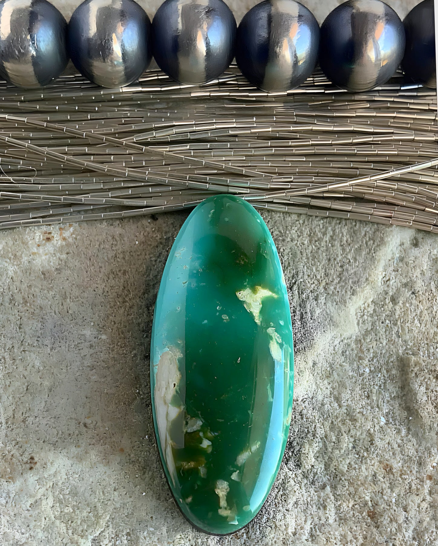 Natural Royston Turquoise Oval Green Cabochon