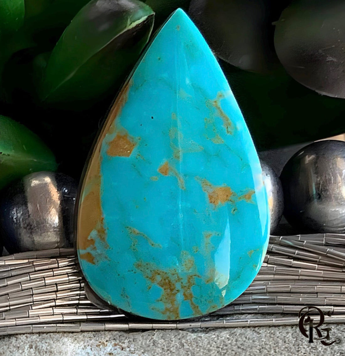 Royston Turquoise Blue Teardrop Cabochon-Nevada Gemstone