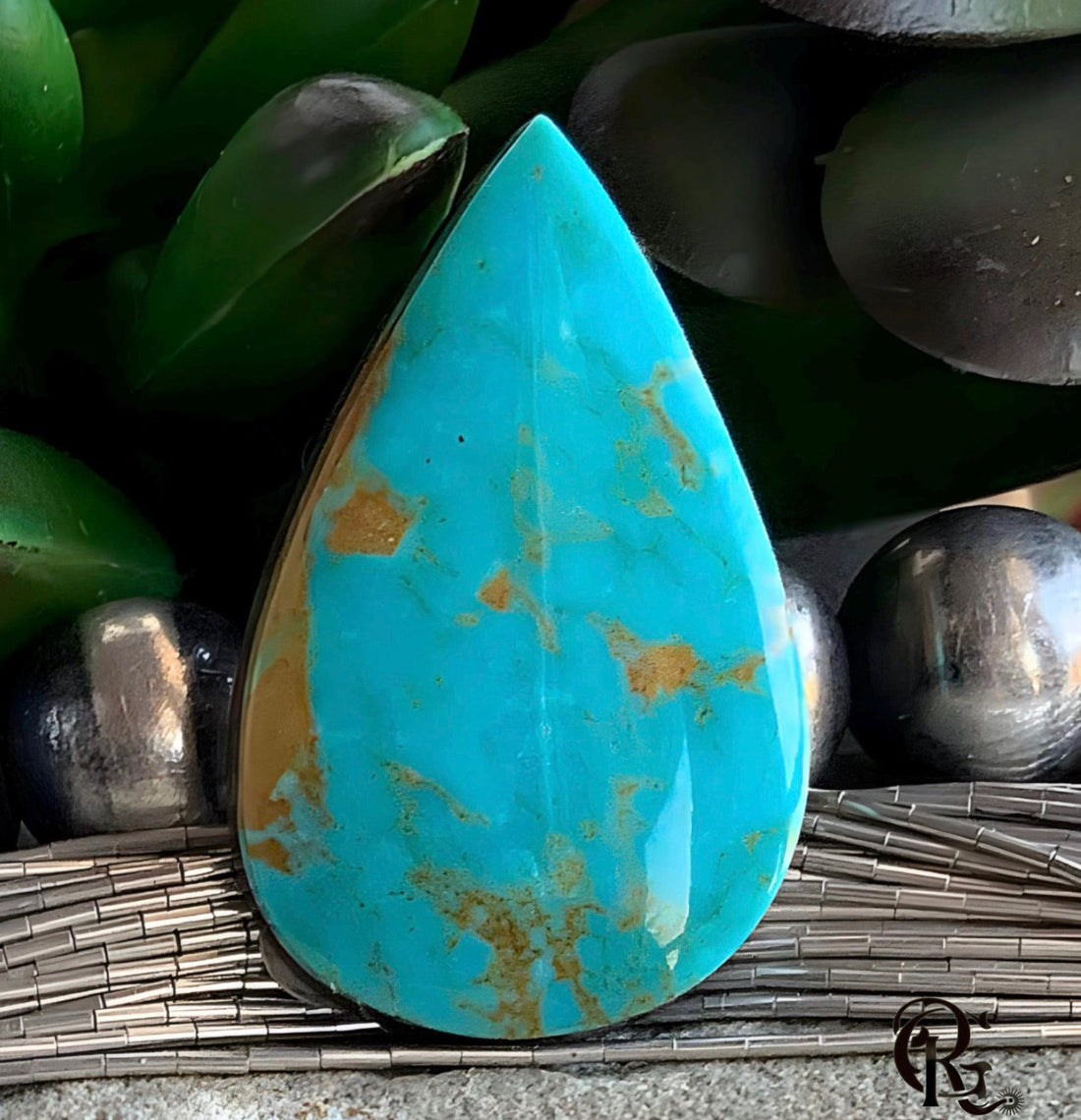 Royston Turquoise Blue Teardrop Cabochon-Nevada Gemstone