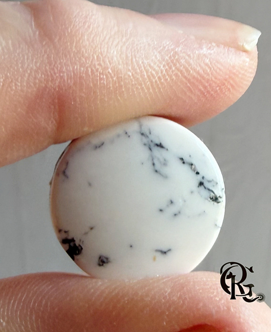 Natural White Buffalo Round Cabochon #WB9