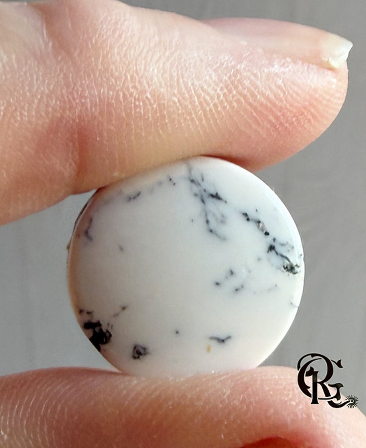 Natural White Buffalo Round Cabochon #WB9