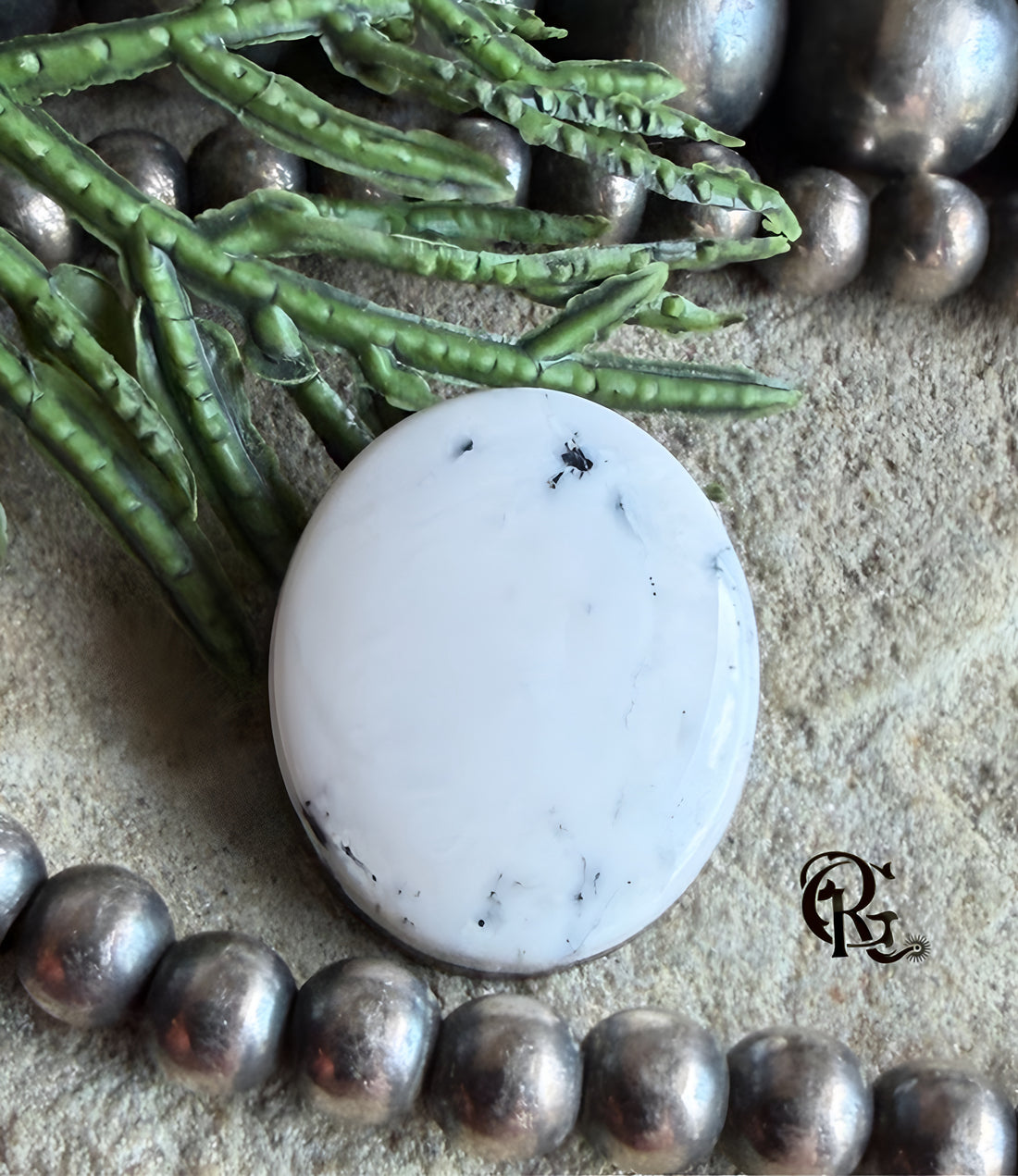 Natural White Buffalo Oval Cabochon #WB37
