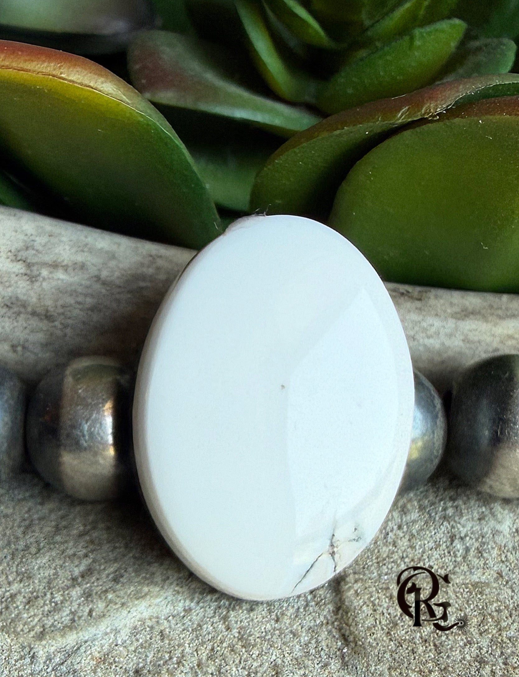 Natural White Buffalo Oval Cabochon #WB38 -Nevada Mined