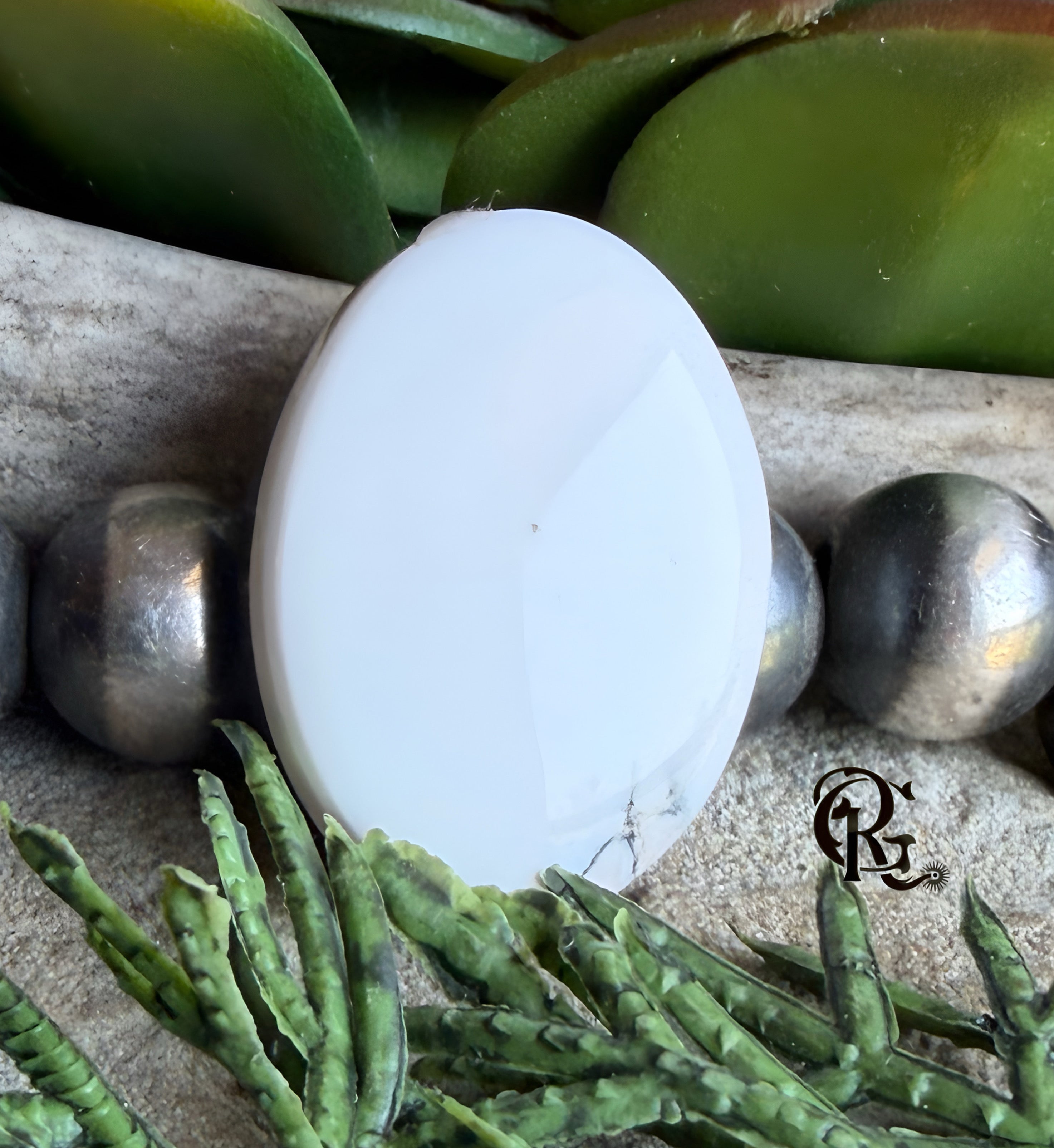 Natural White Buffalo Oval Cabochon #WB38 -Nevada Mined