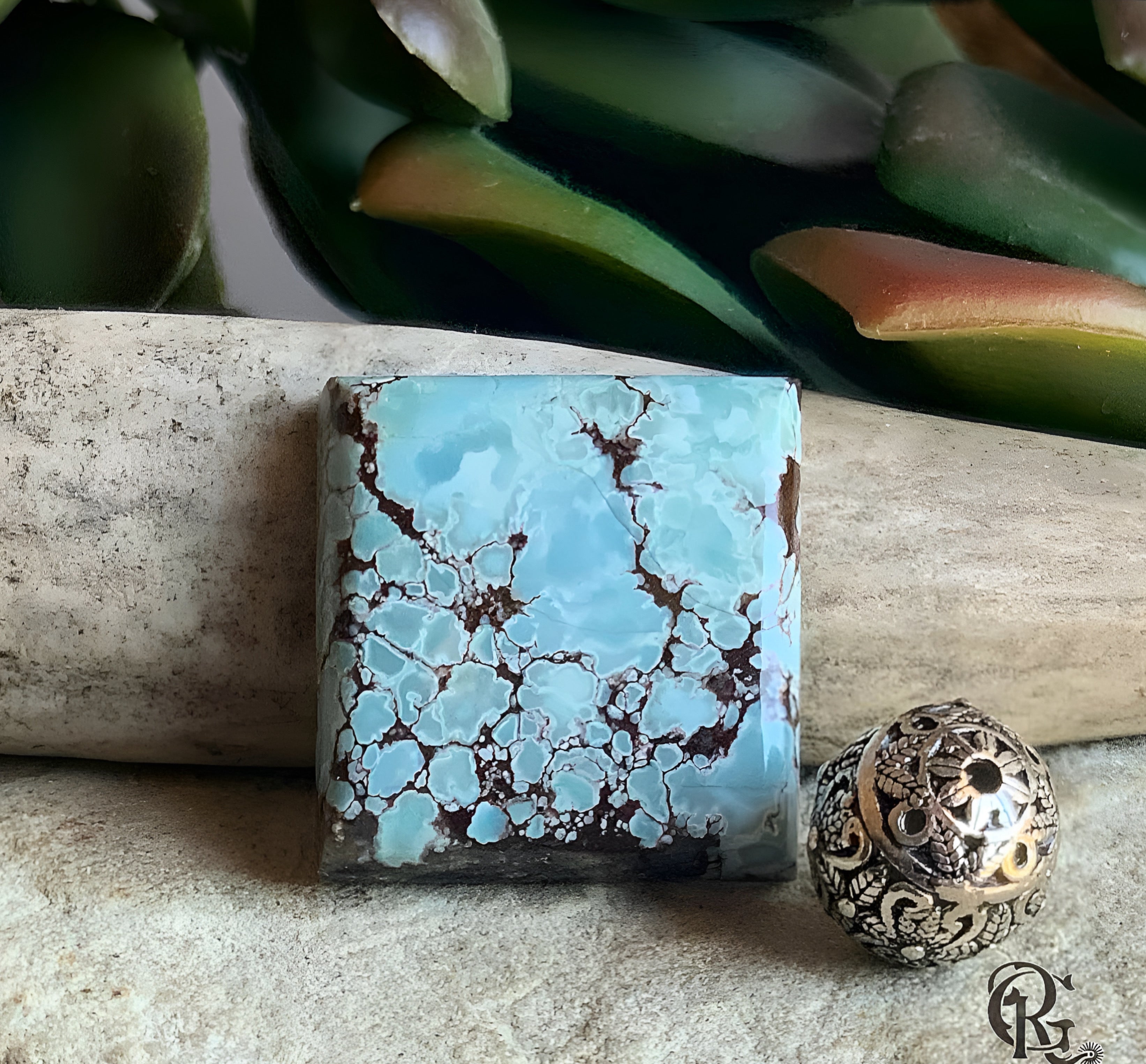 Gobi Turquoise Square Cabochon