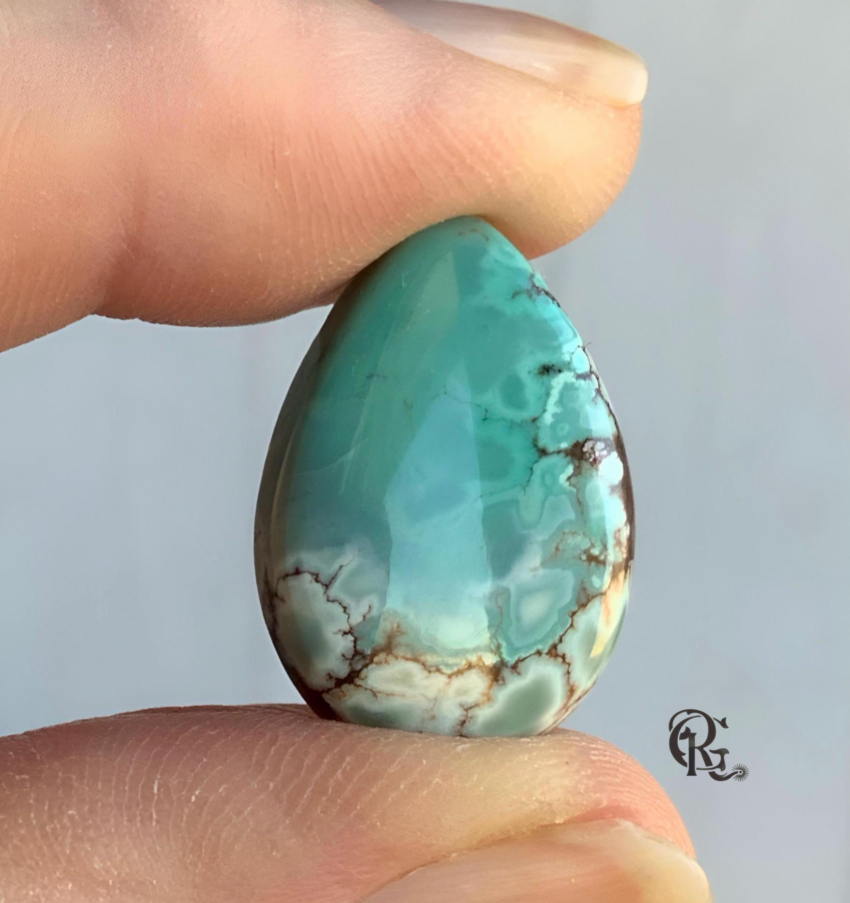 Gobi Desert Lavender Teardrop Cabochon