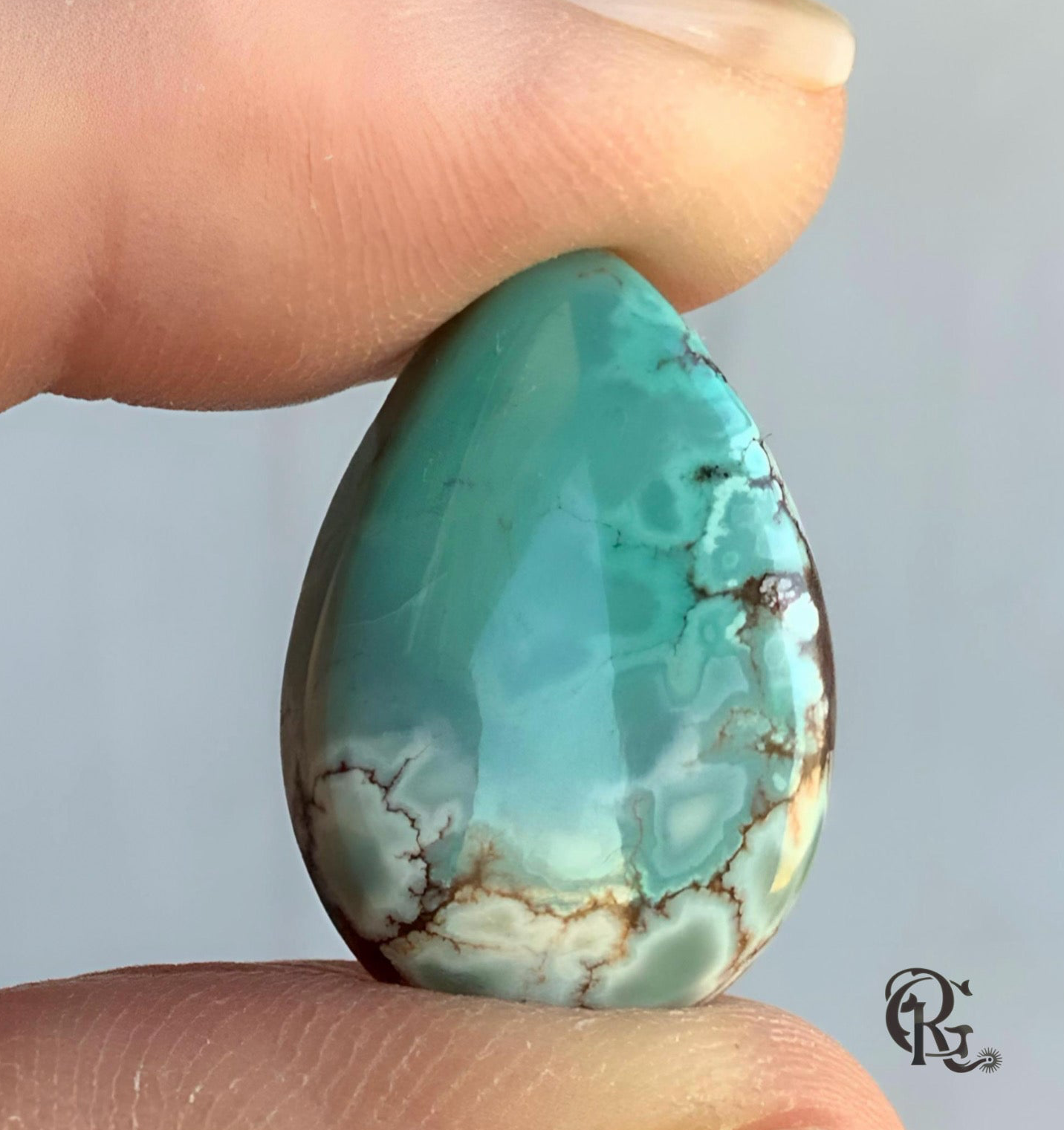 Gobi Desert Lavender Teardrop Cabochon