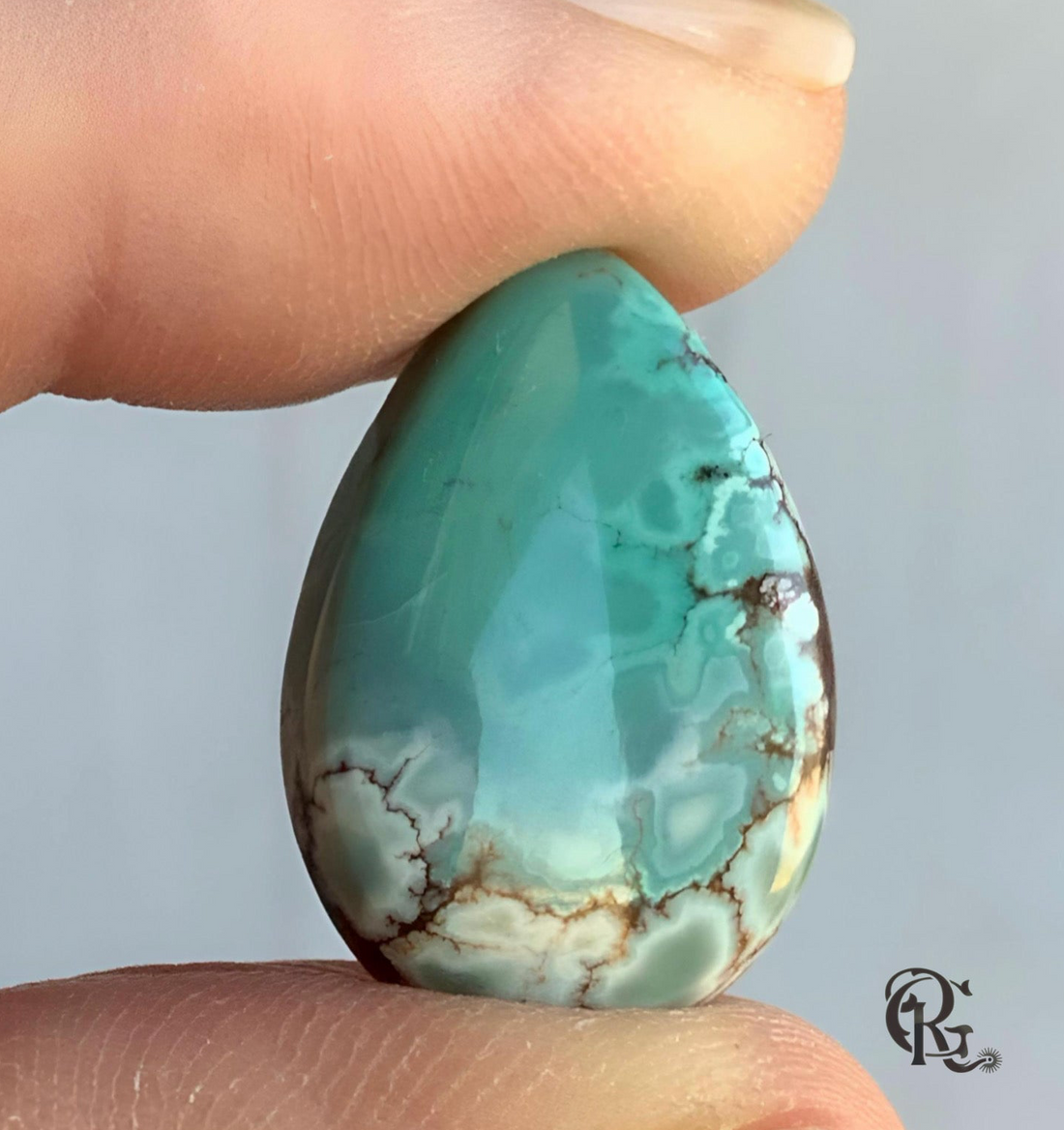 Gobi Desert Lavender Teardrop Cabochon
