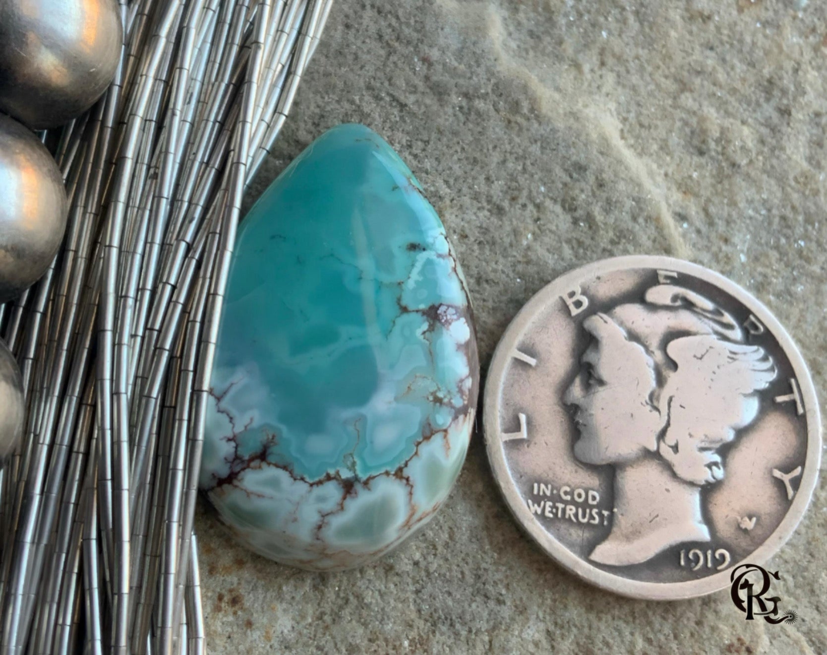Gobi Desert Lavender Teardrop Cabochon