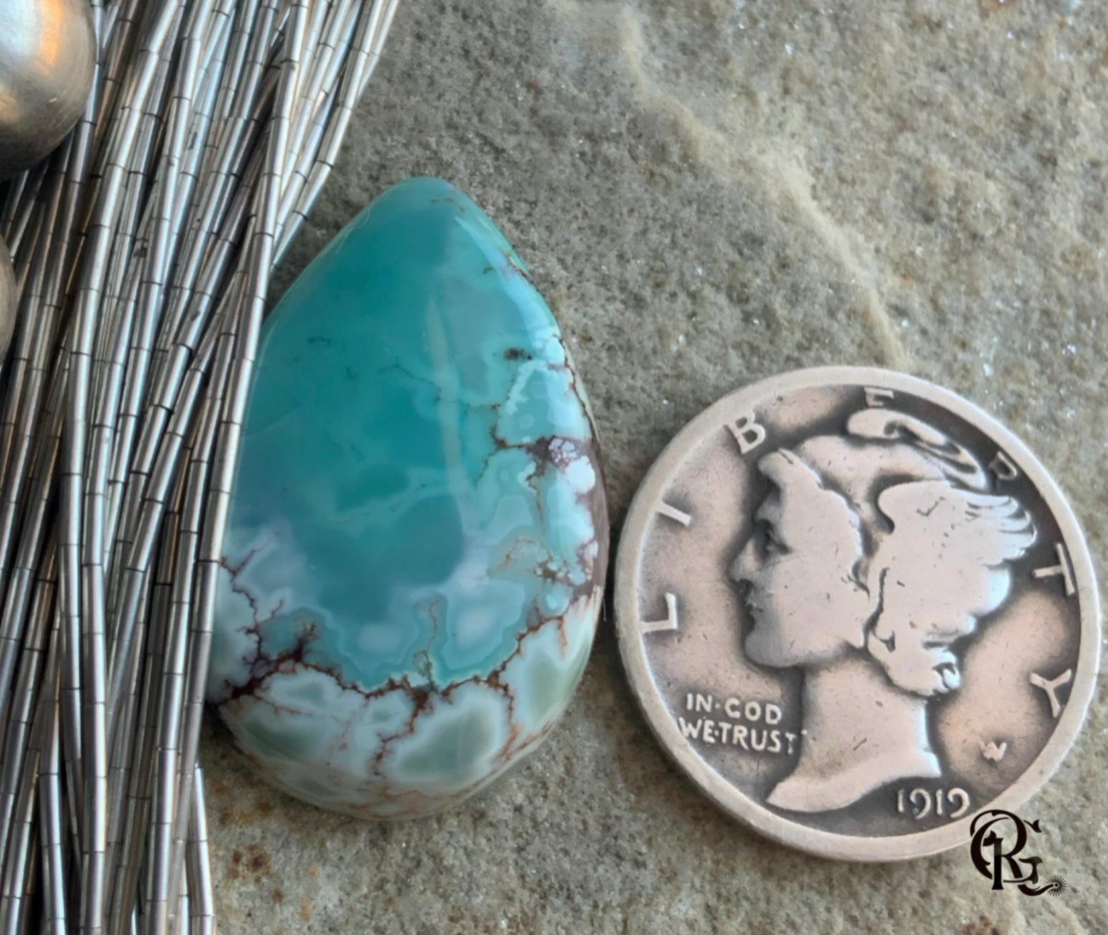 Gobi Desert Lavender Teardrop Cabochon