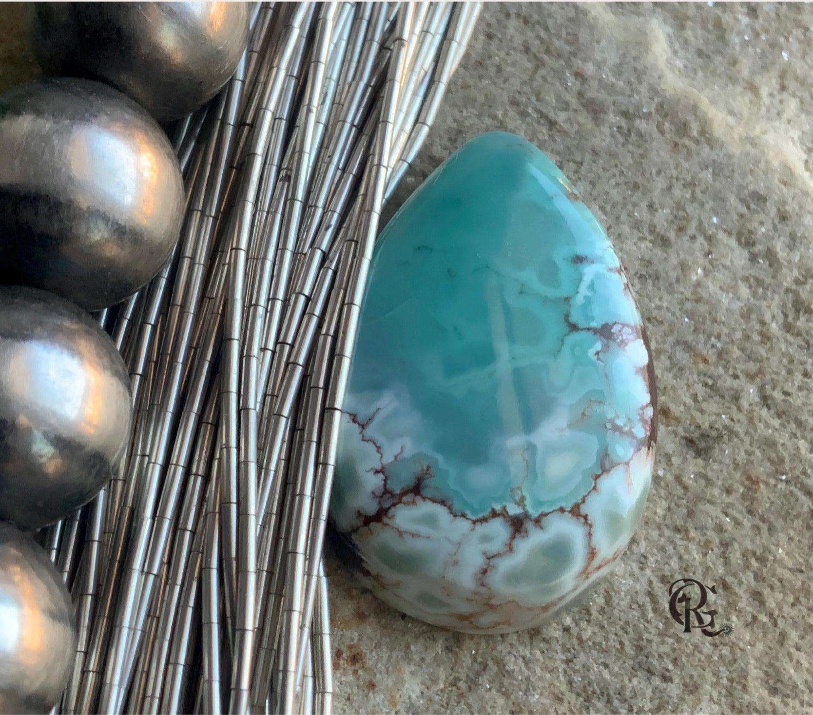 Gobi Desert Lavender Teardrop Cabochon