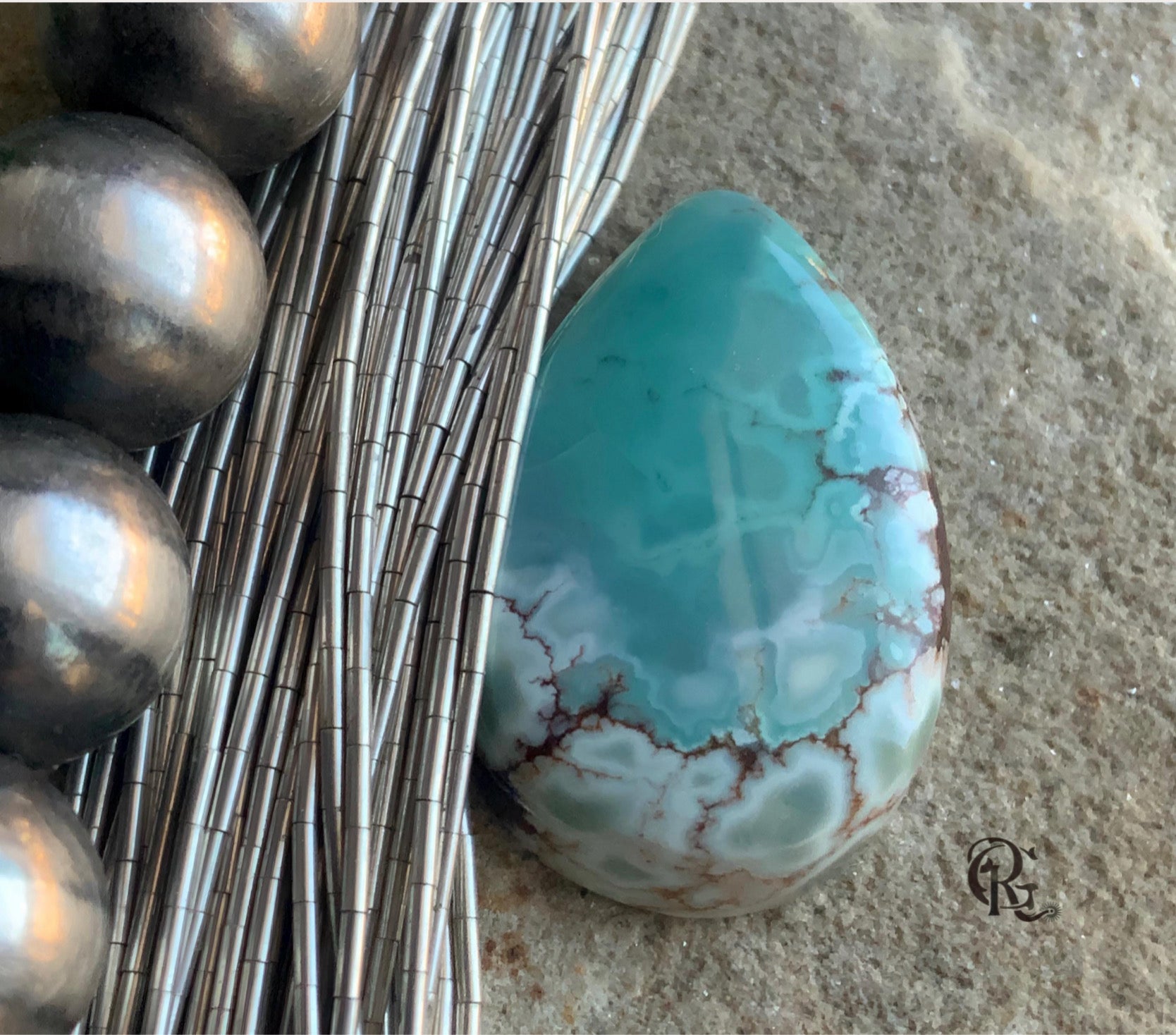 Gobi Desert Lavender Teardrop Cabochon