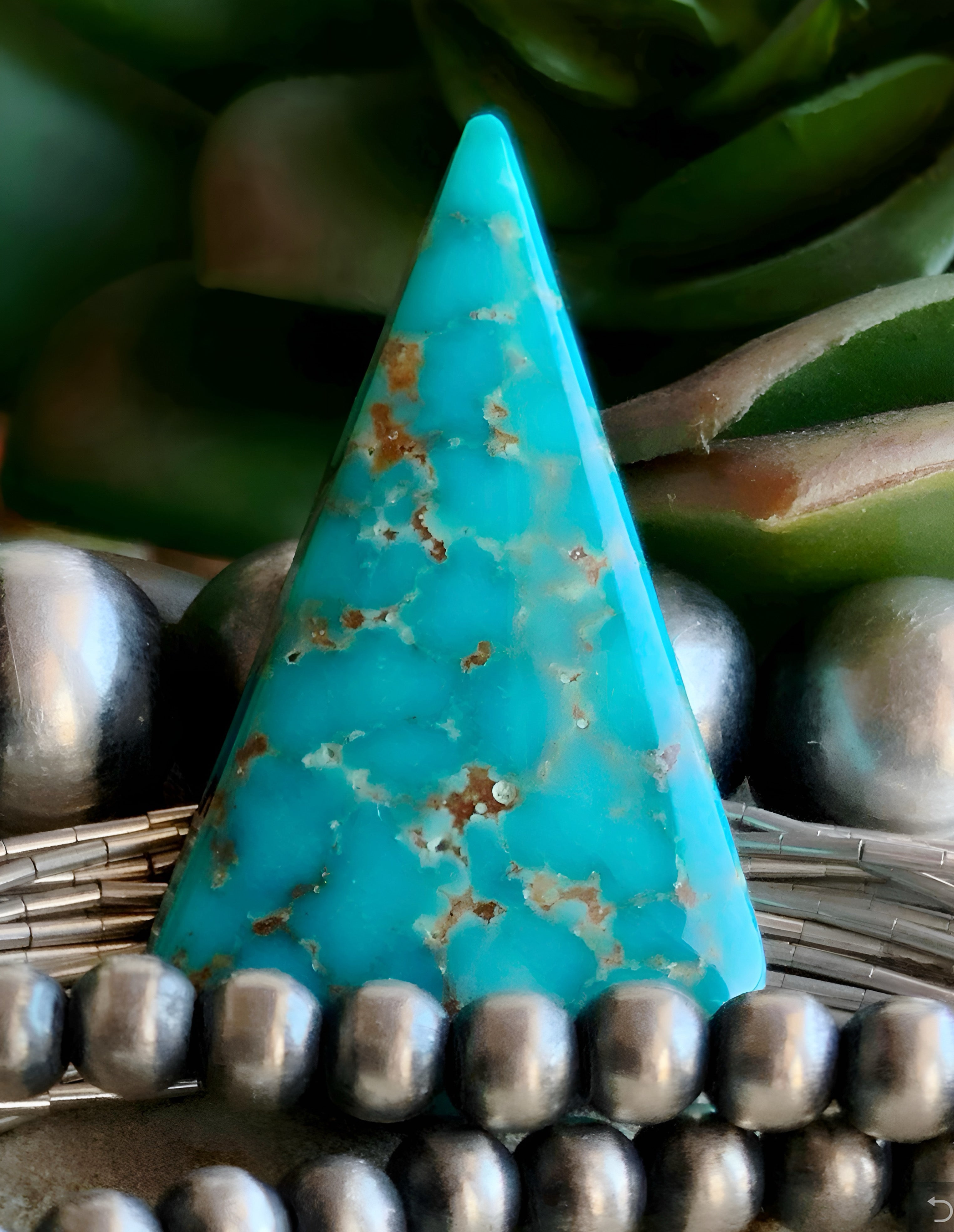 Kingman Turquoise Cabochon With Water Webbing #K112-Arizona Gemstone