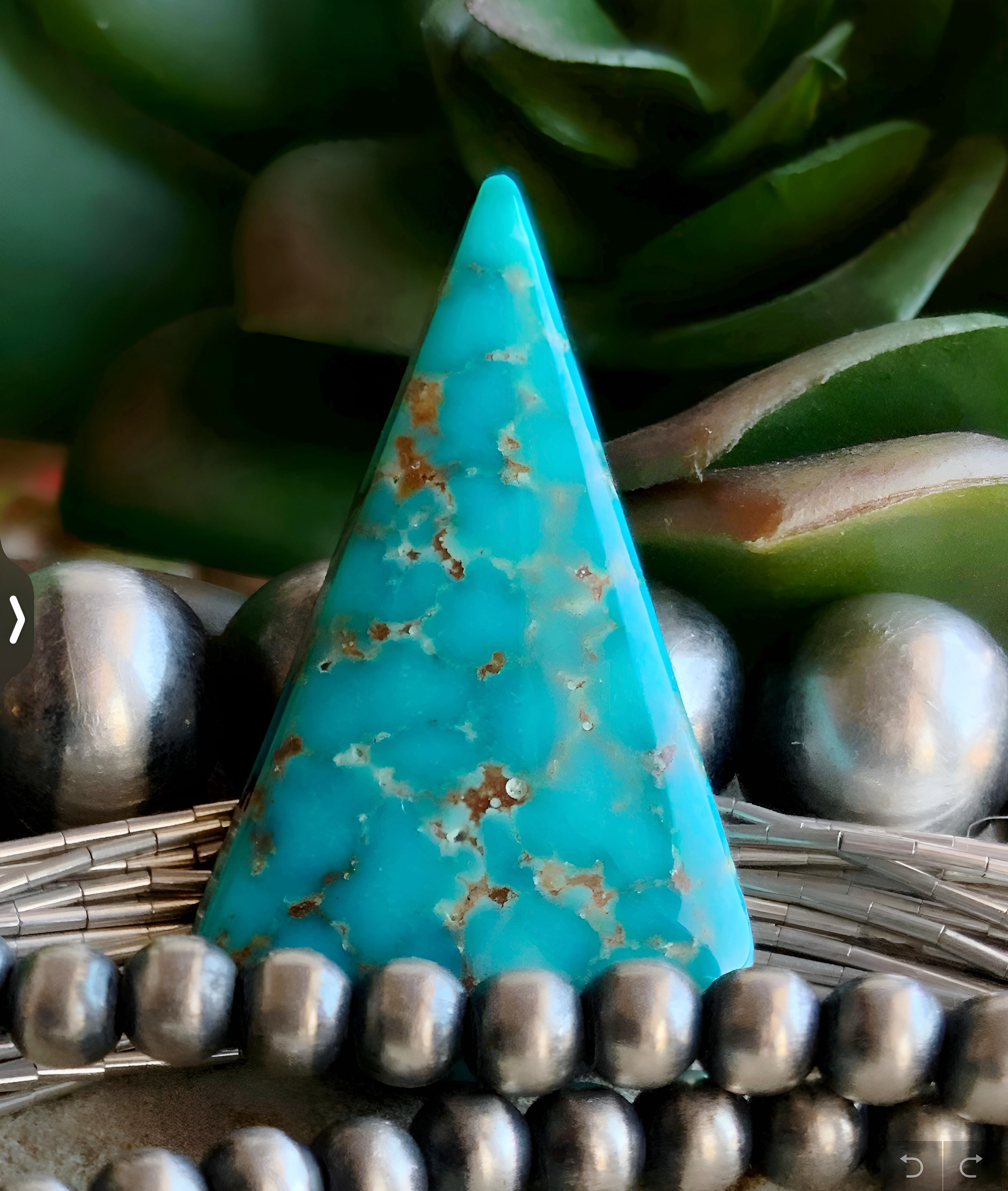 Kingman Turquoise Cabochon With Water Webbing #K112-Arizona Gemstone