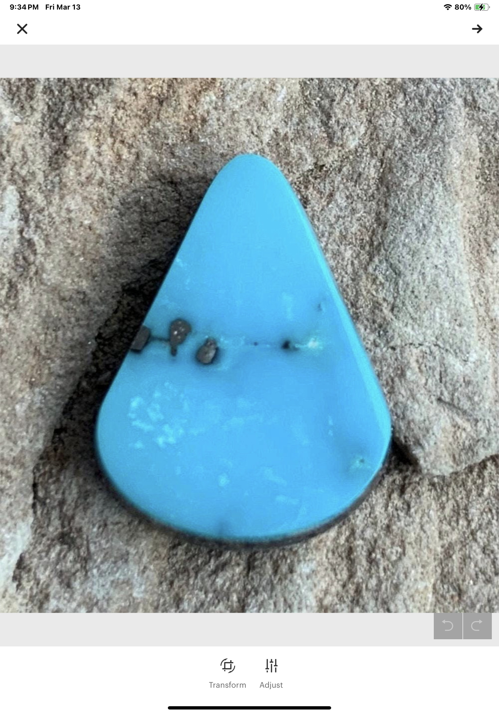 Ithaca Peak Turquoise Teardrop Cabochon With Pyrite-Arizona Gemstone #IP148