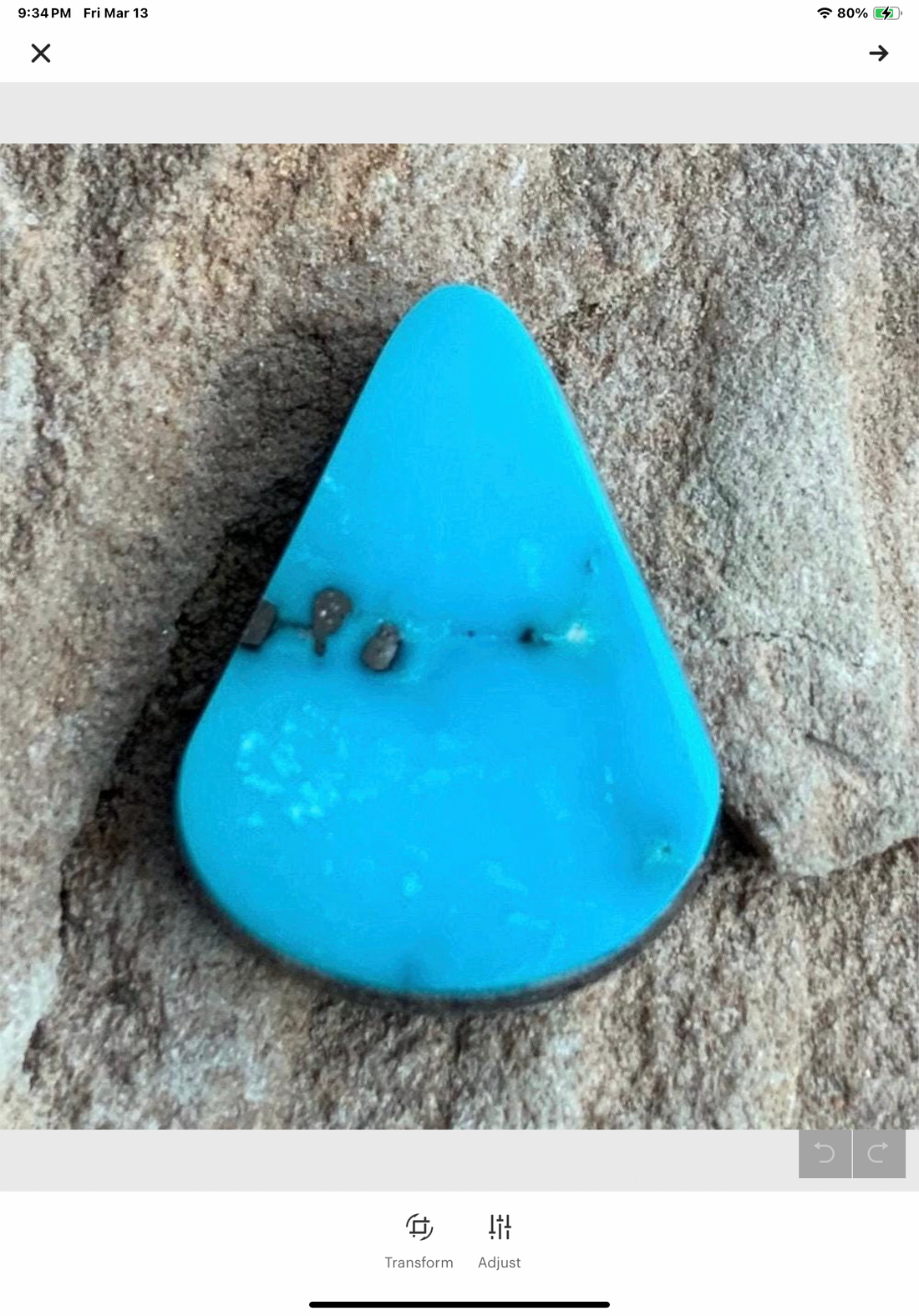Ithaca Peak Turquoise Teardrop Cabochon With Pyrite-Arizona Gemstone #IP148