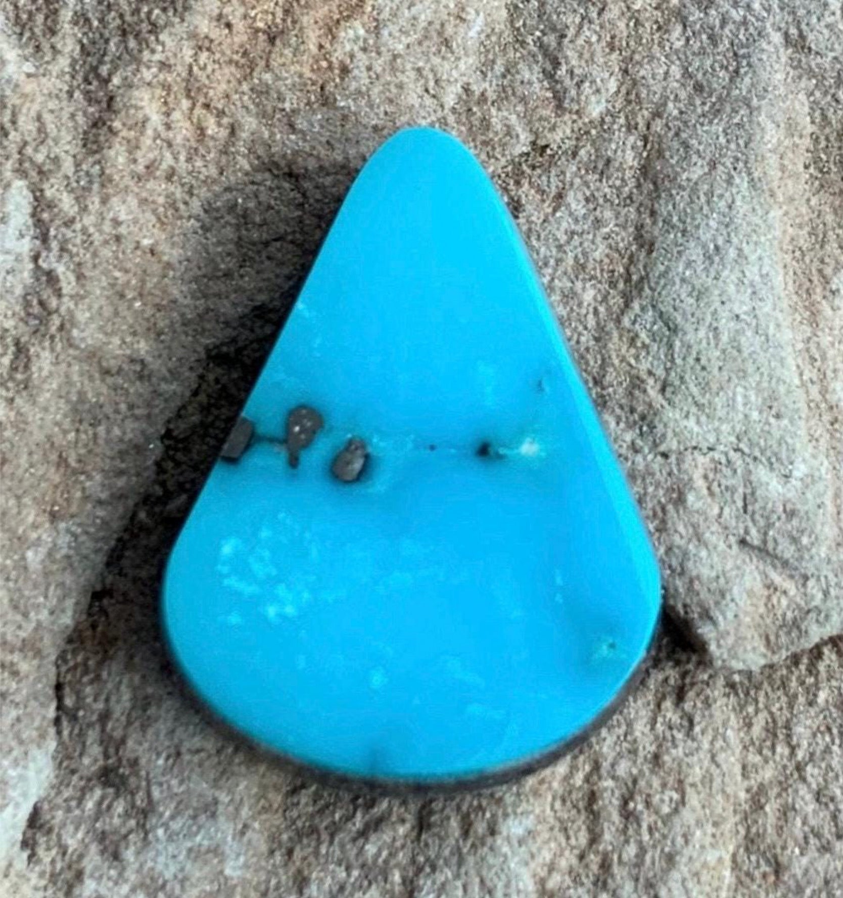 Ithaca Peak Turquoise Teardrop Cabochon With Pyrite-Arizona Gemstone #IP148